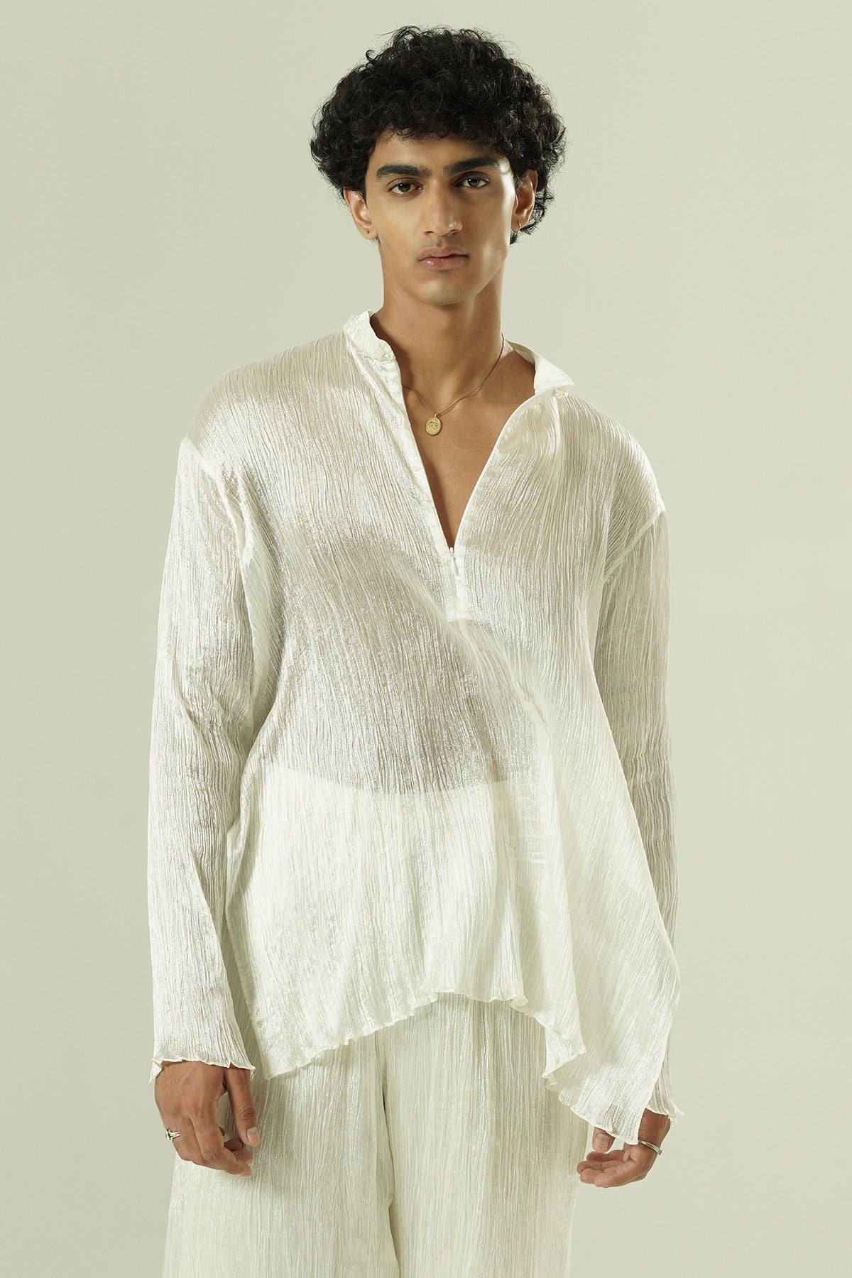 Ivory Bead Work Kurta & Pants