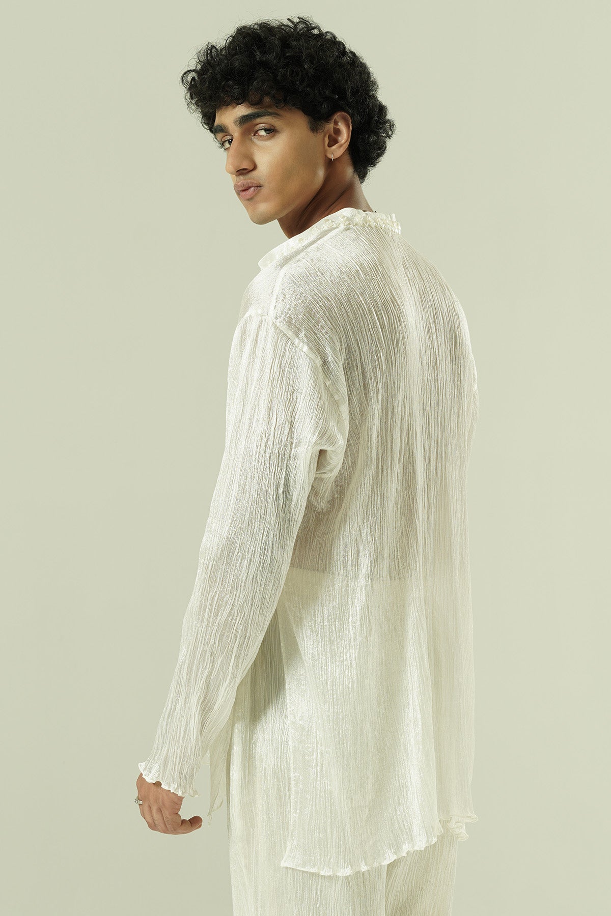 Ivory Bead Work Kurta & Pants