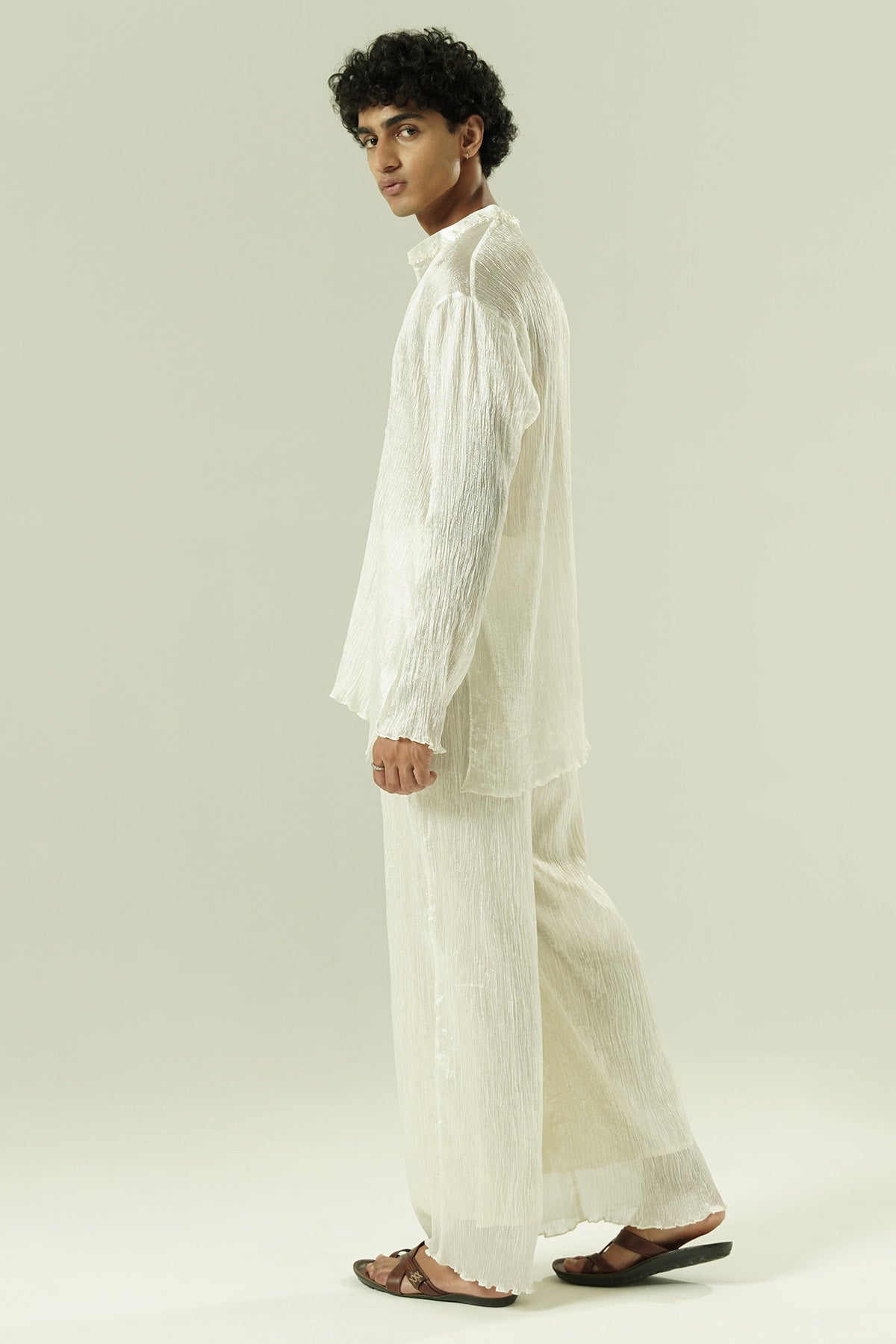 Ivory Bead Work Kurta & Pants