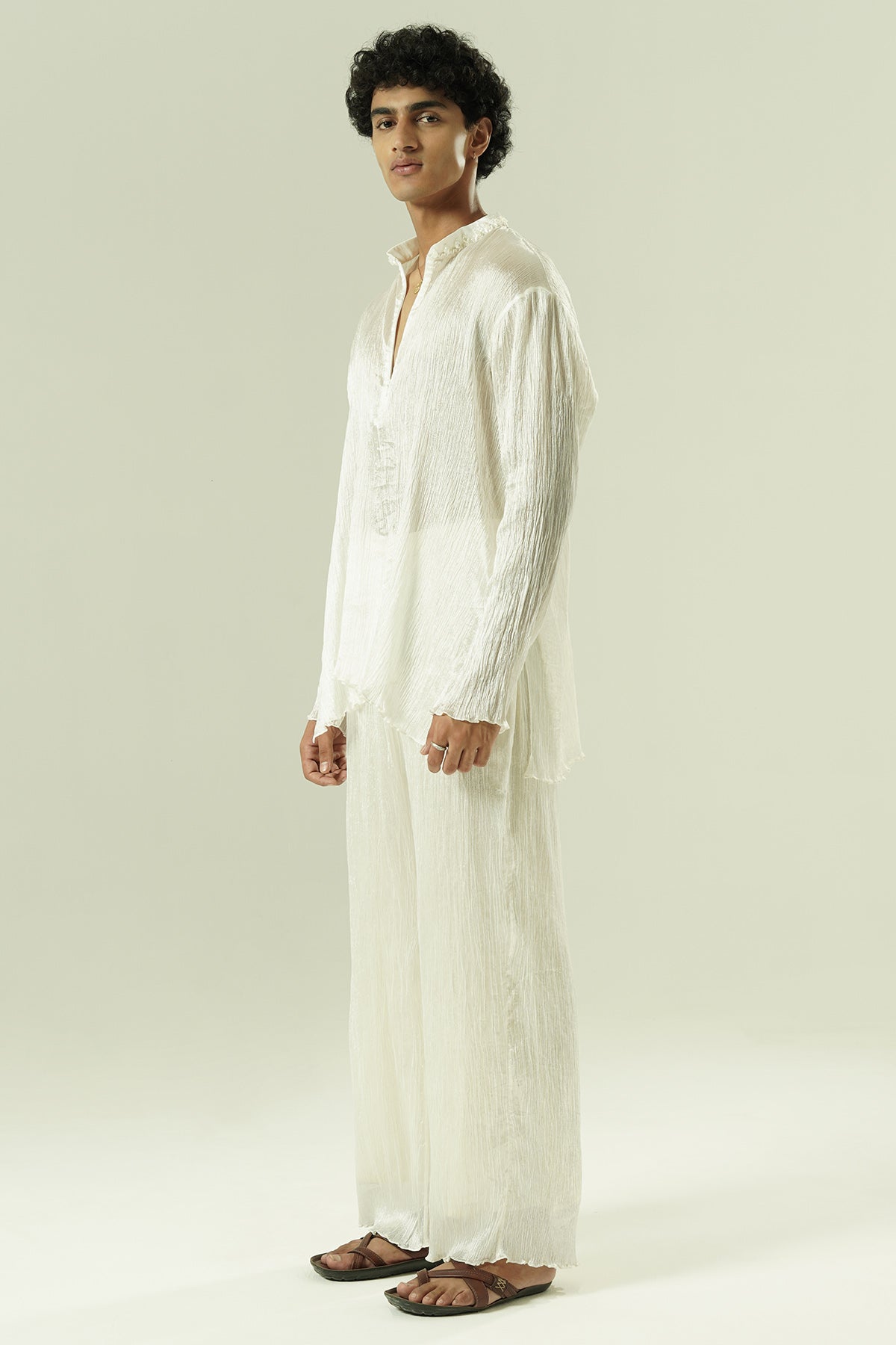 Ivory Bead Work Kurta & Pants