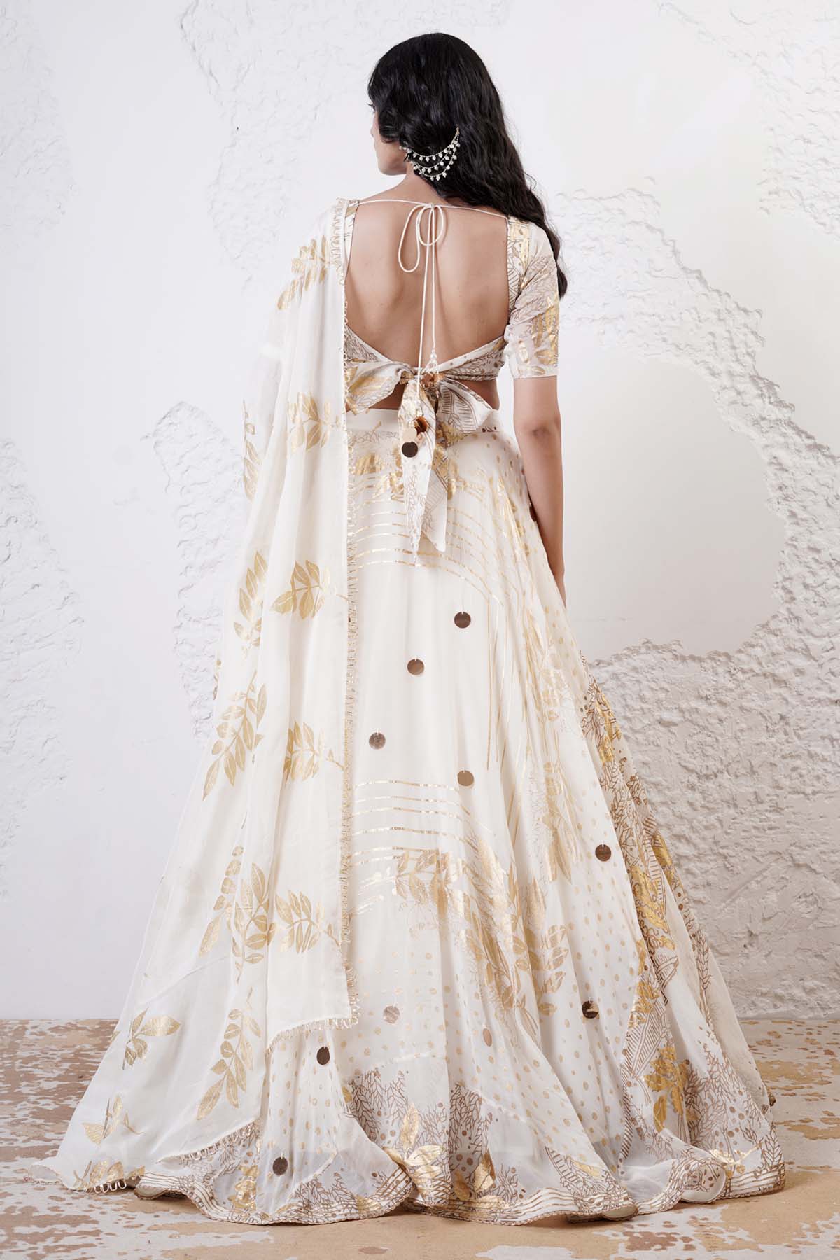 Ivory Bead Work Lehenga Set