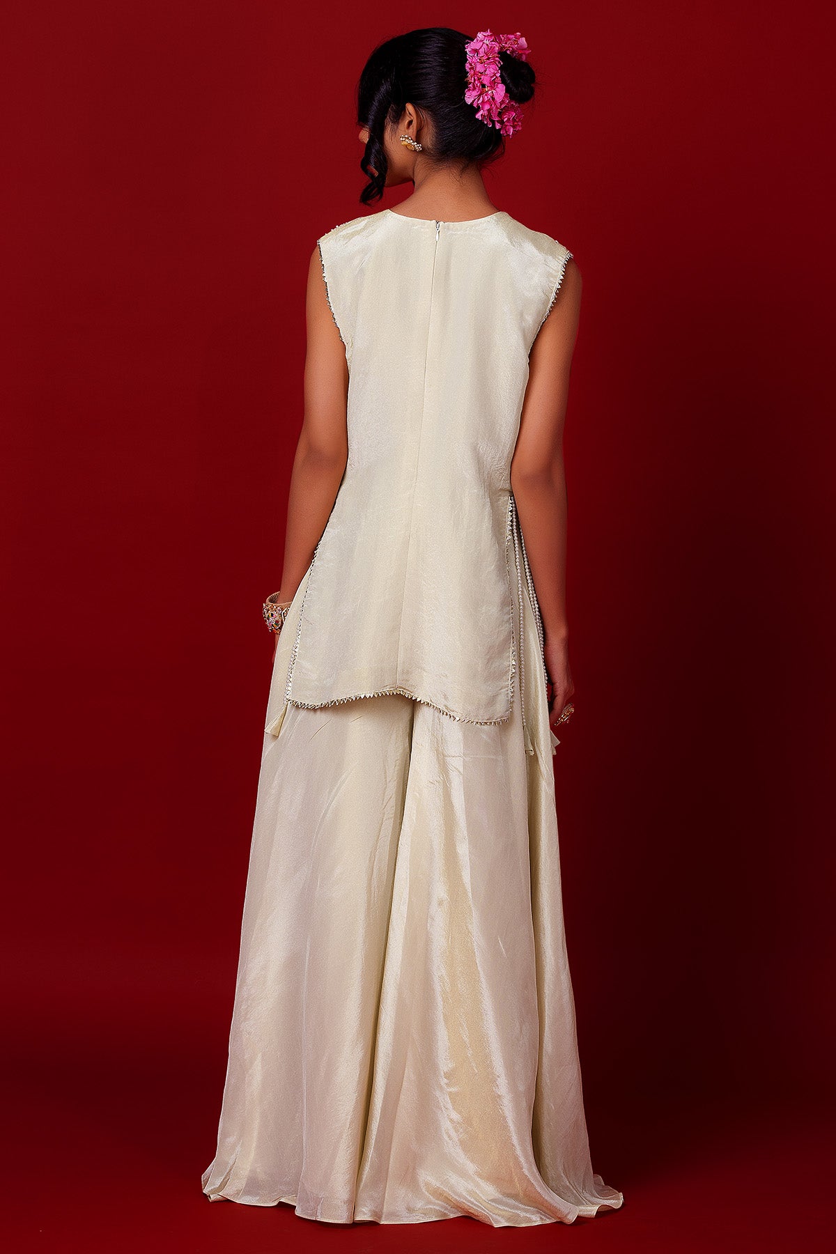 Ivory Beads Shimmer Kurta Set