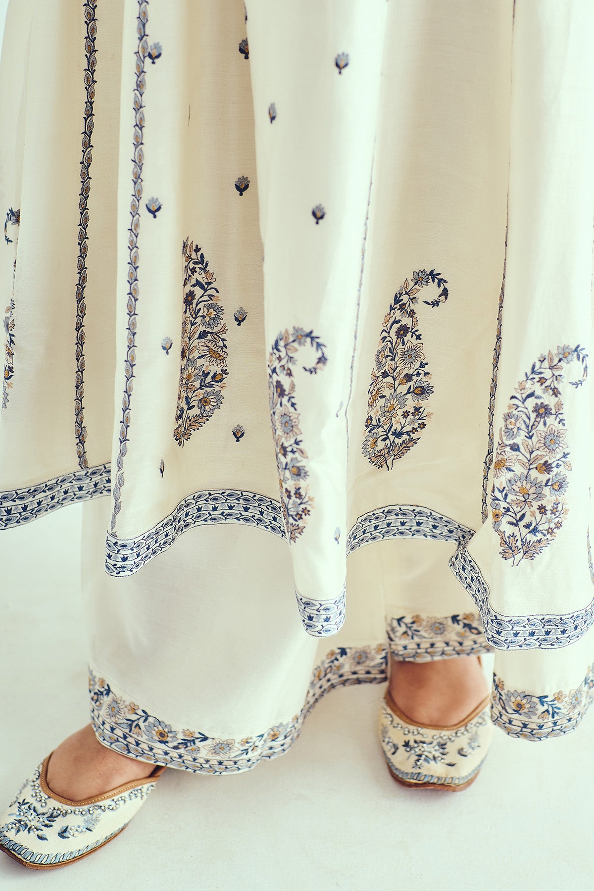 Ivory Beads Work Anarkali Set