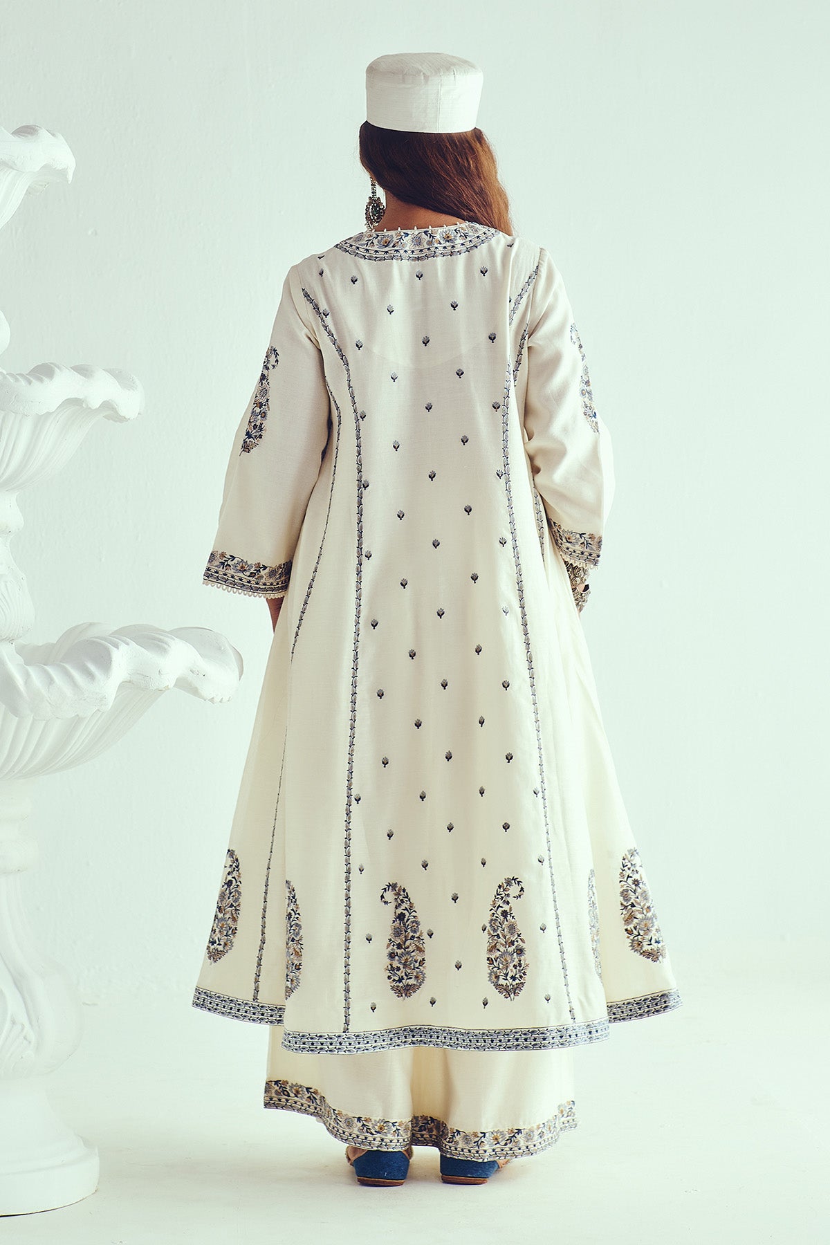 Ivory Beads Work Anarkali Set