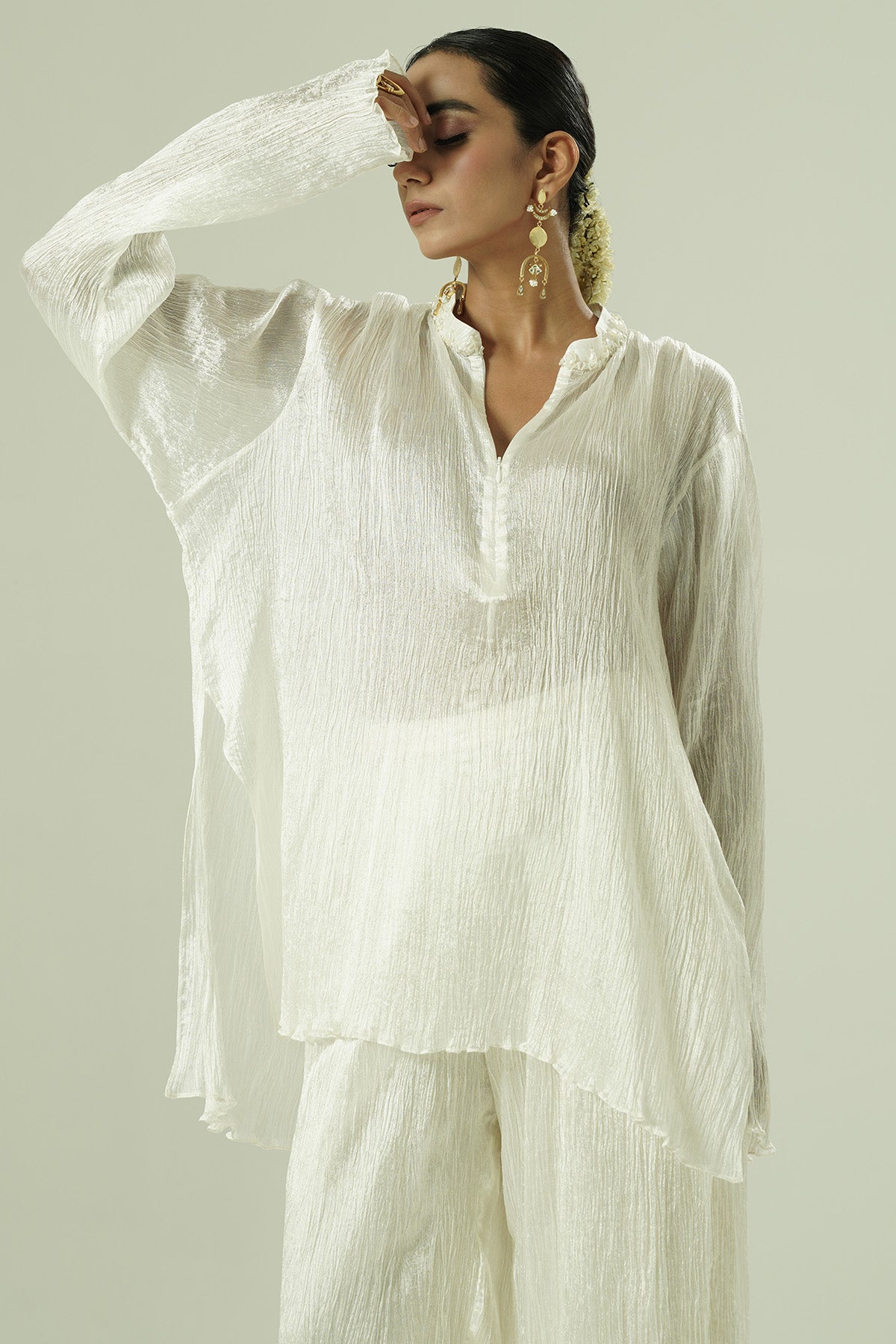 Ivory Beadwork Kurta & Pants