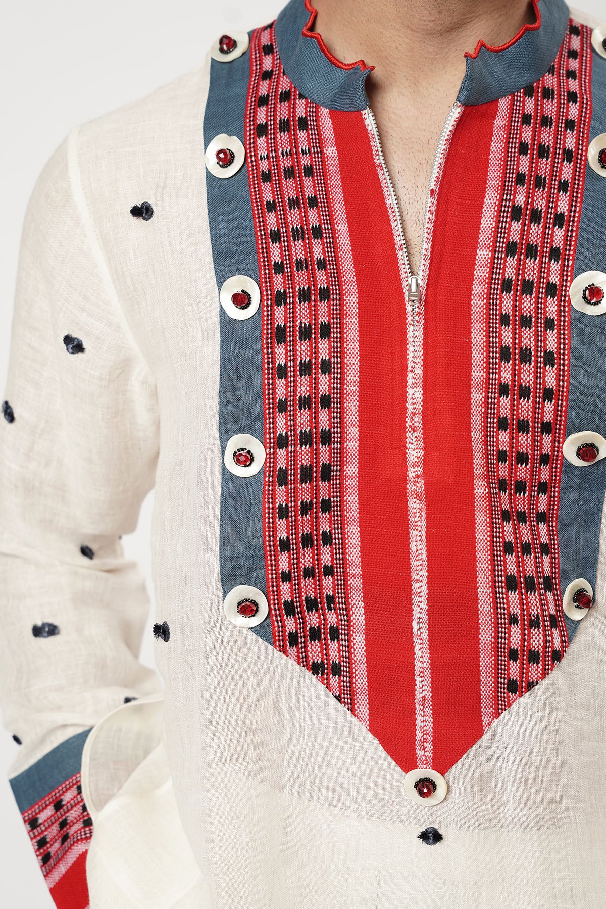 Ivory Bindi Yoke Kurta & Pants