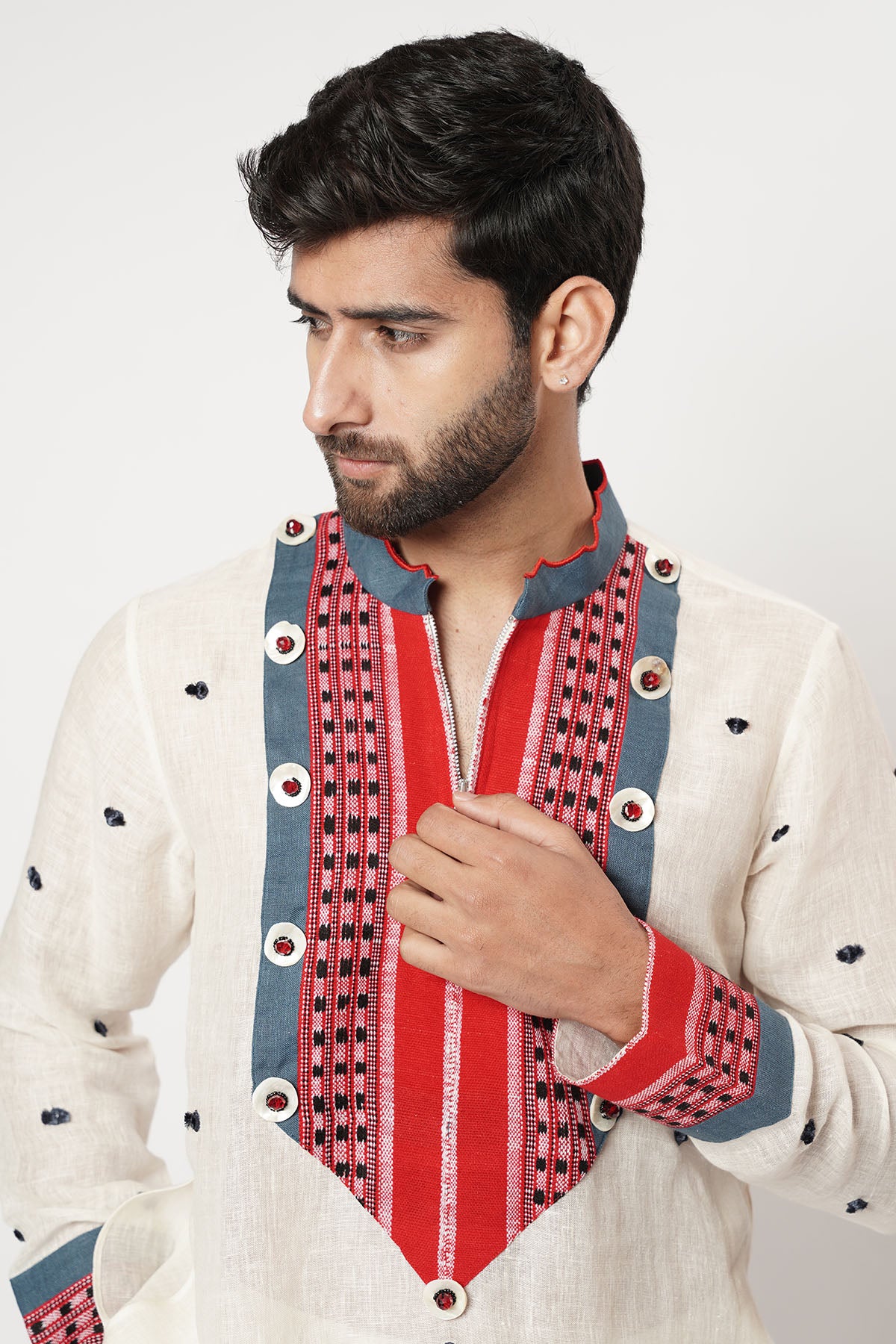 Ivory Bindi Yoke Kurta & Pants