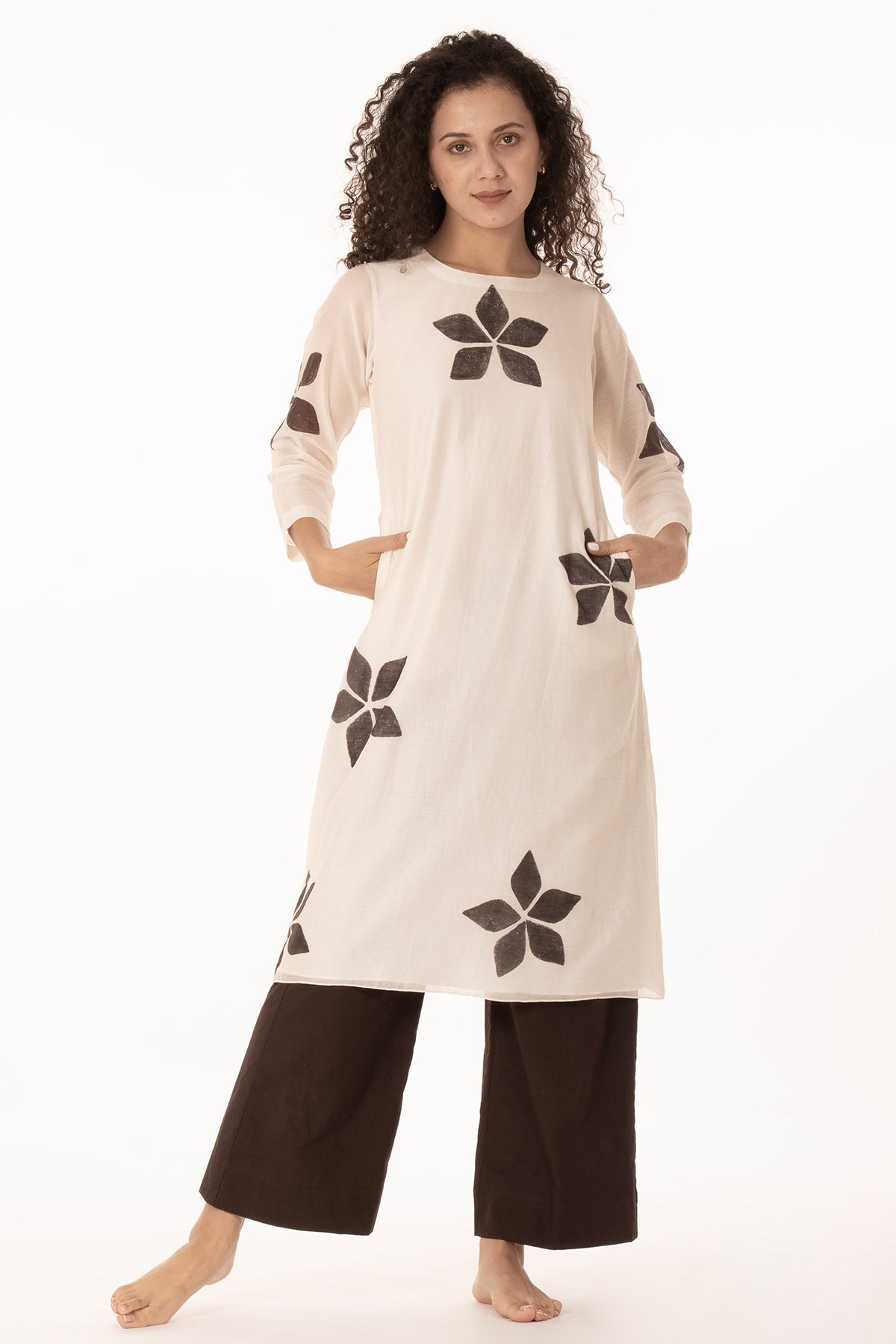 Ivory Bloom Chanderi Kurta Pant