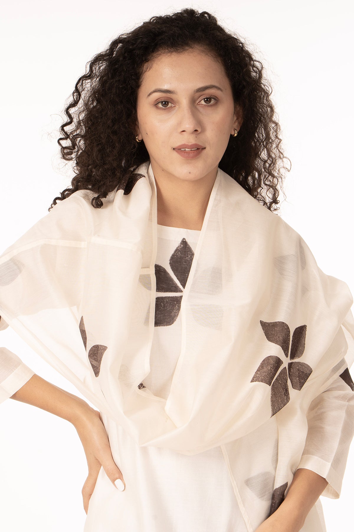 Ivory Bloom Chanderi Kurta Set