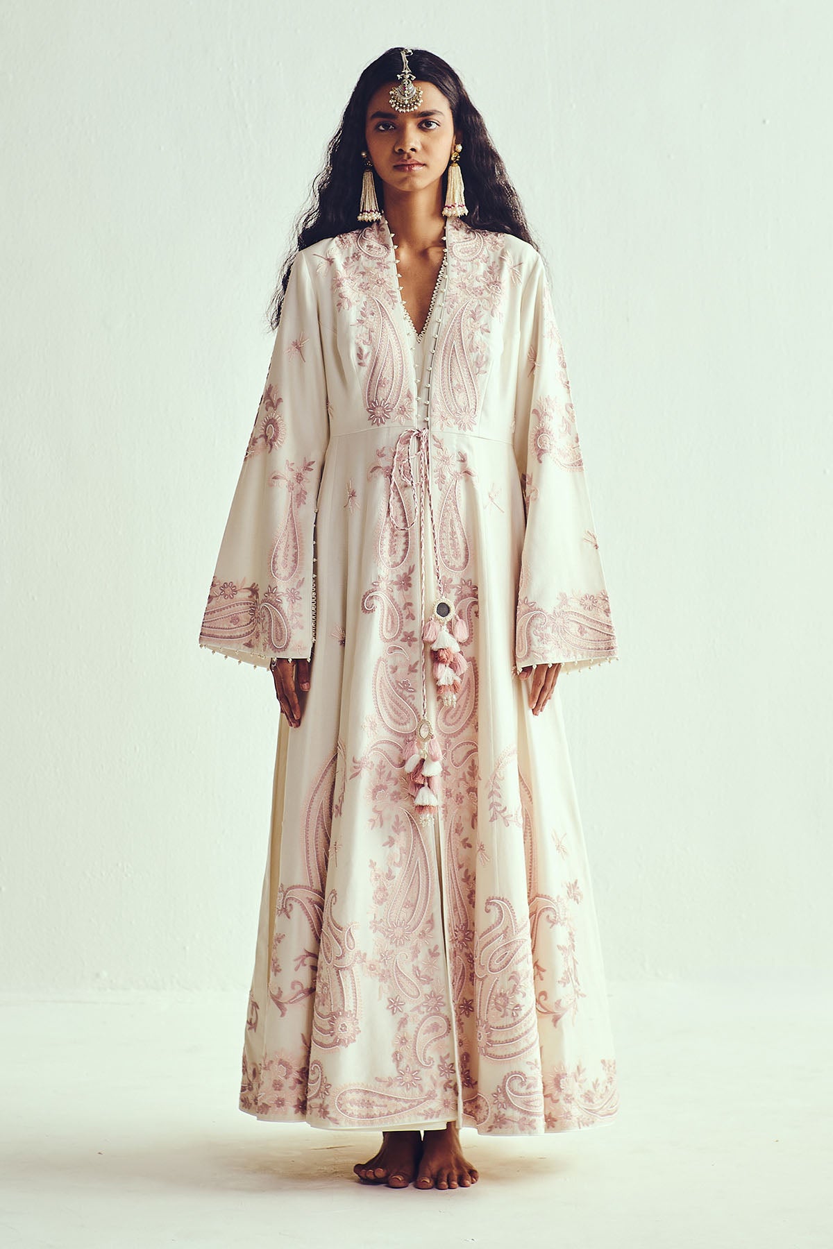 Ivory Chanderi Anarkali & Jacket