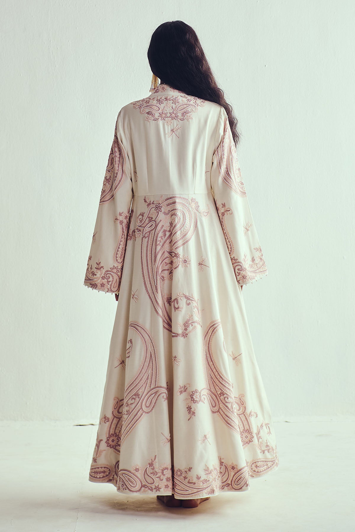 Ivory Chanderi Anarkali & Jacket