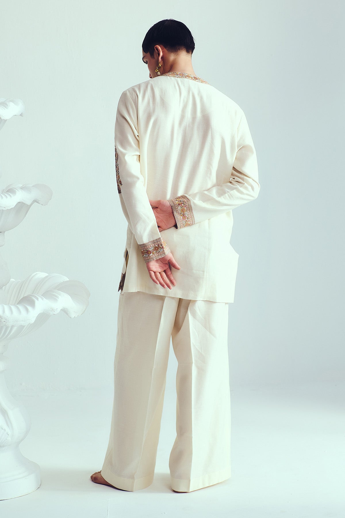 Ivory Chanderi Kurta & Pants