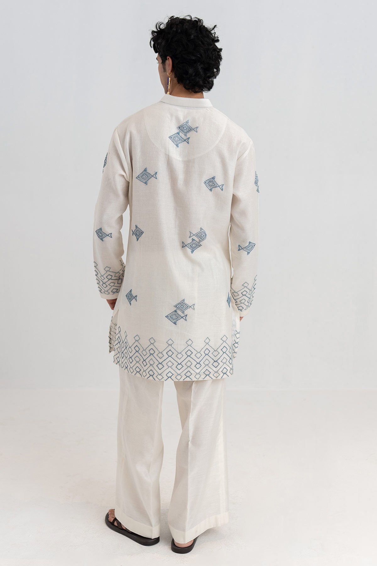 Ivory Handloom Kurta & Pants