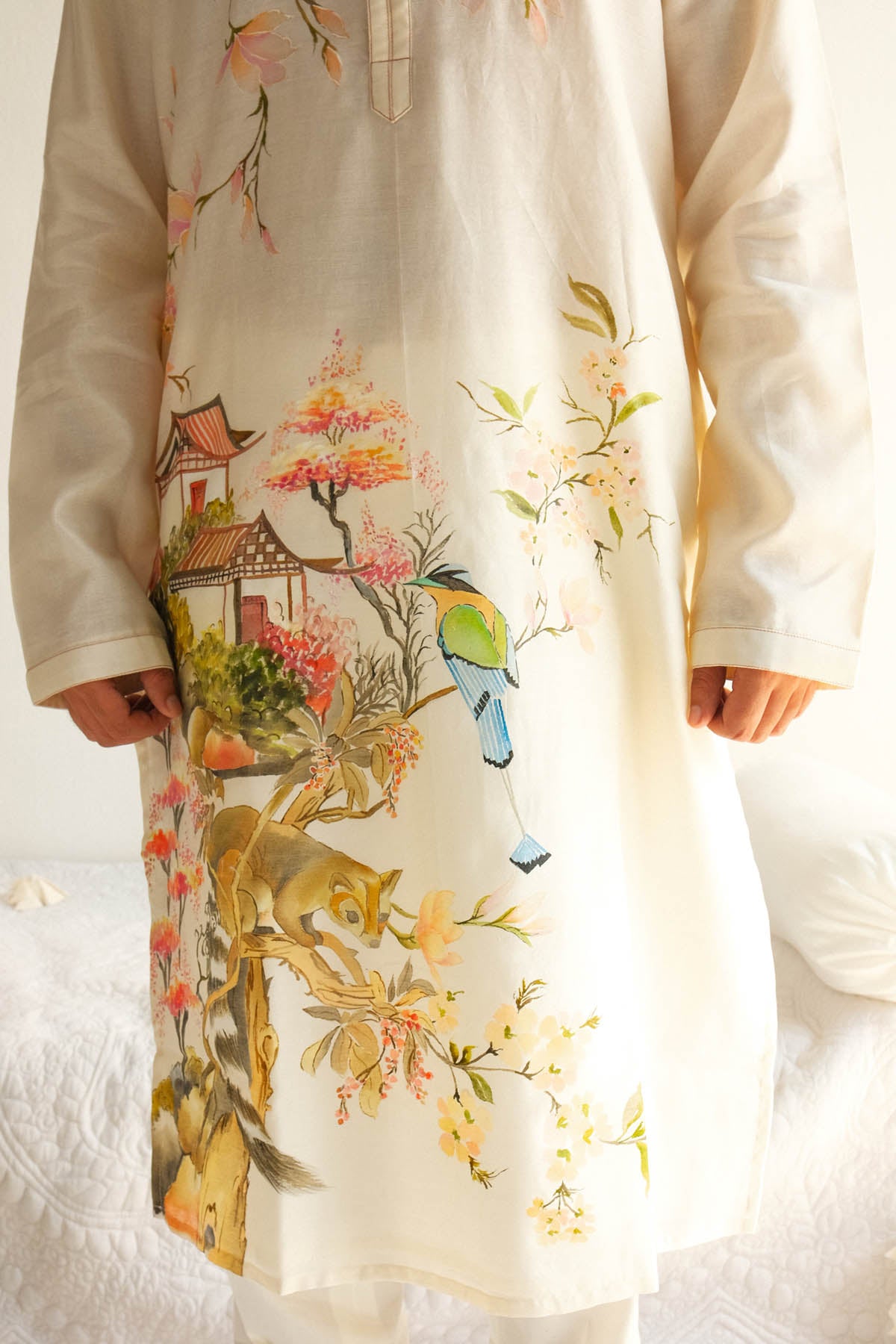 Ivory Chanderi Kurta & Pyjama