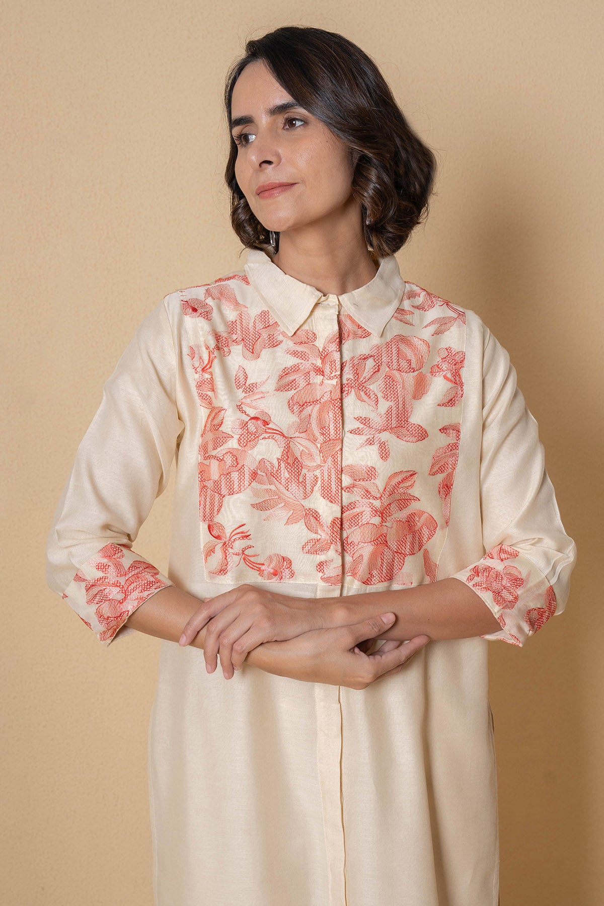 Chanderi Ivory Kurta and Pants