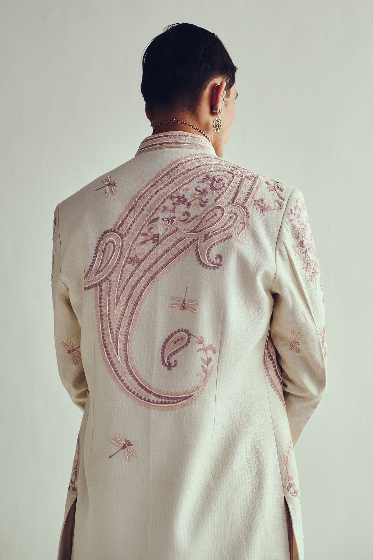 Ivory Chanderi Sherwani Set