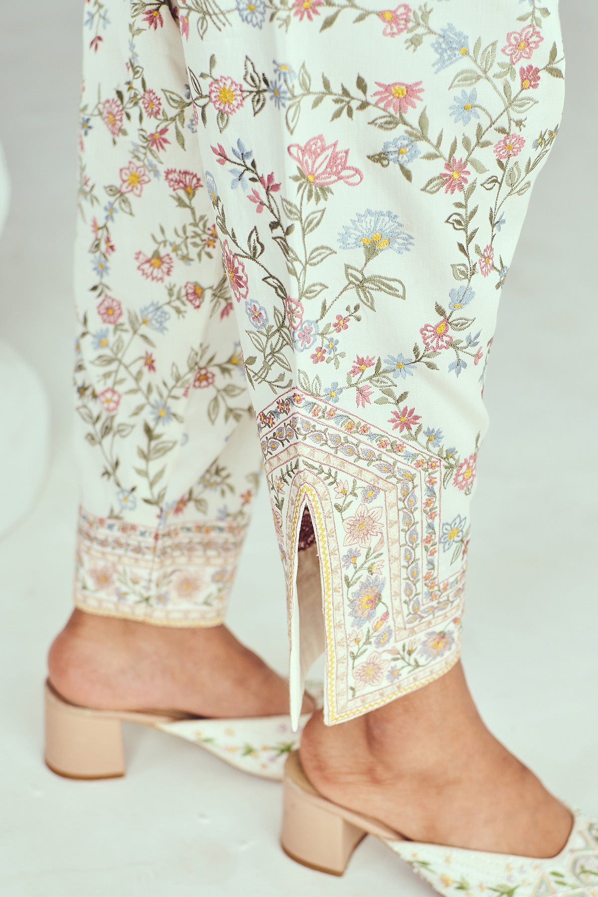 Ivory Chanderi Short Kurta Set