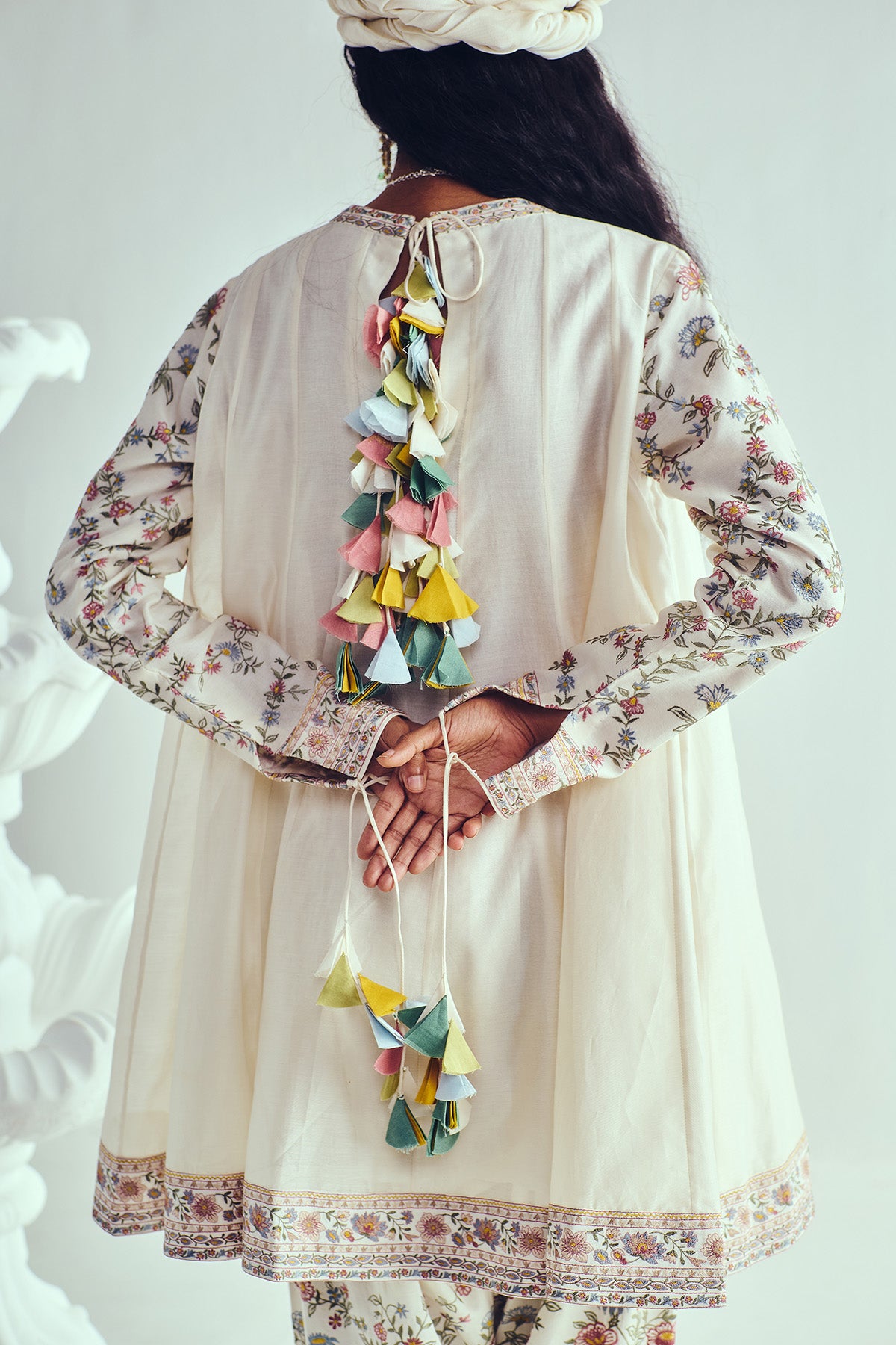 Ivory Chanderi Short Kurta Set