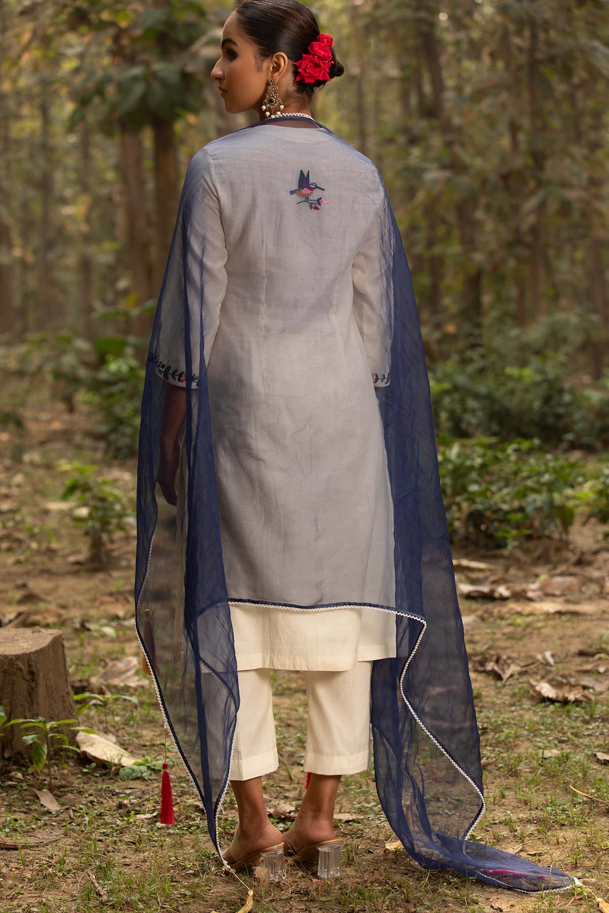 Ivory Chanderi Silk Kurta Set