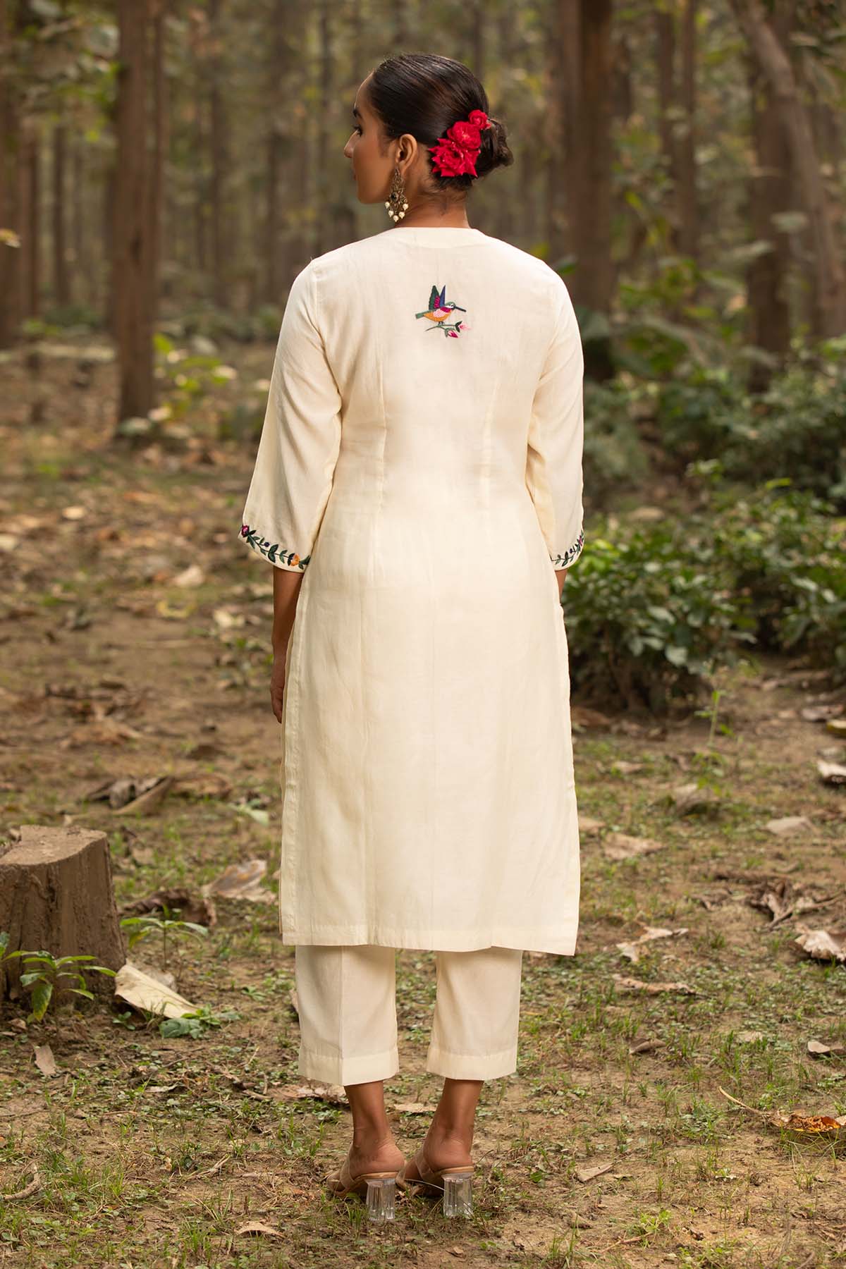 Ivory Chanderi Silk Kurta Set