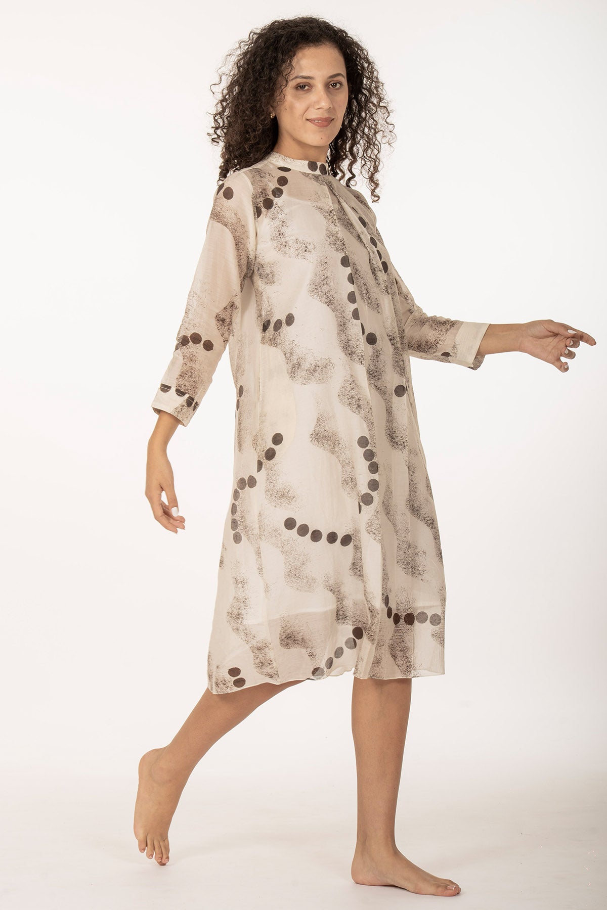 Buy Ivory Chanderi Texture Dress for women by Khat Clothing online available at scrollnshops