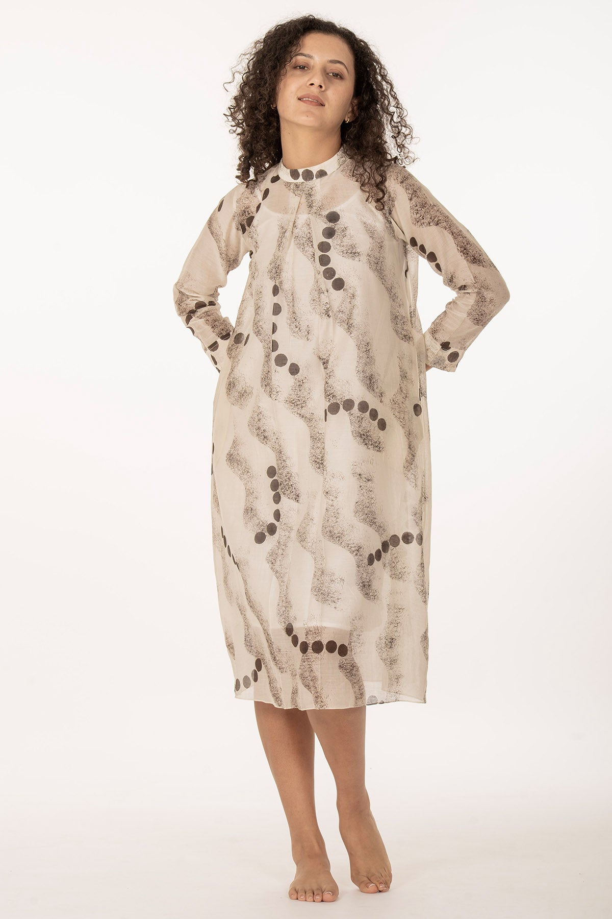 Ivory Chanderi Texture Dress