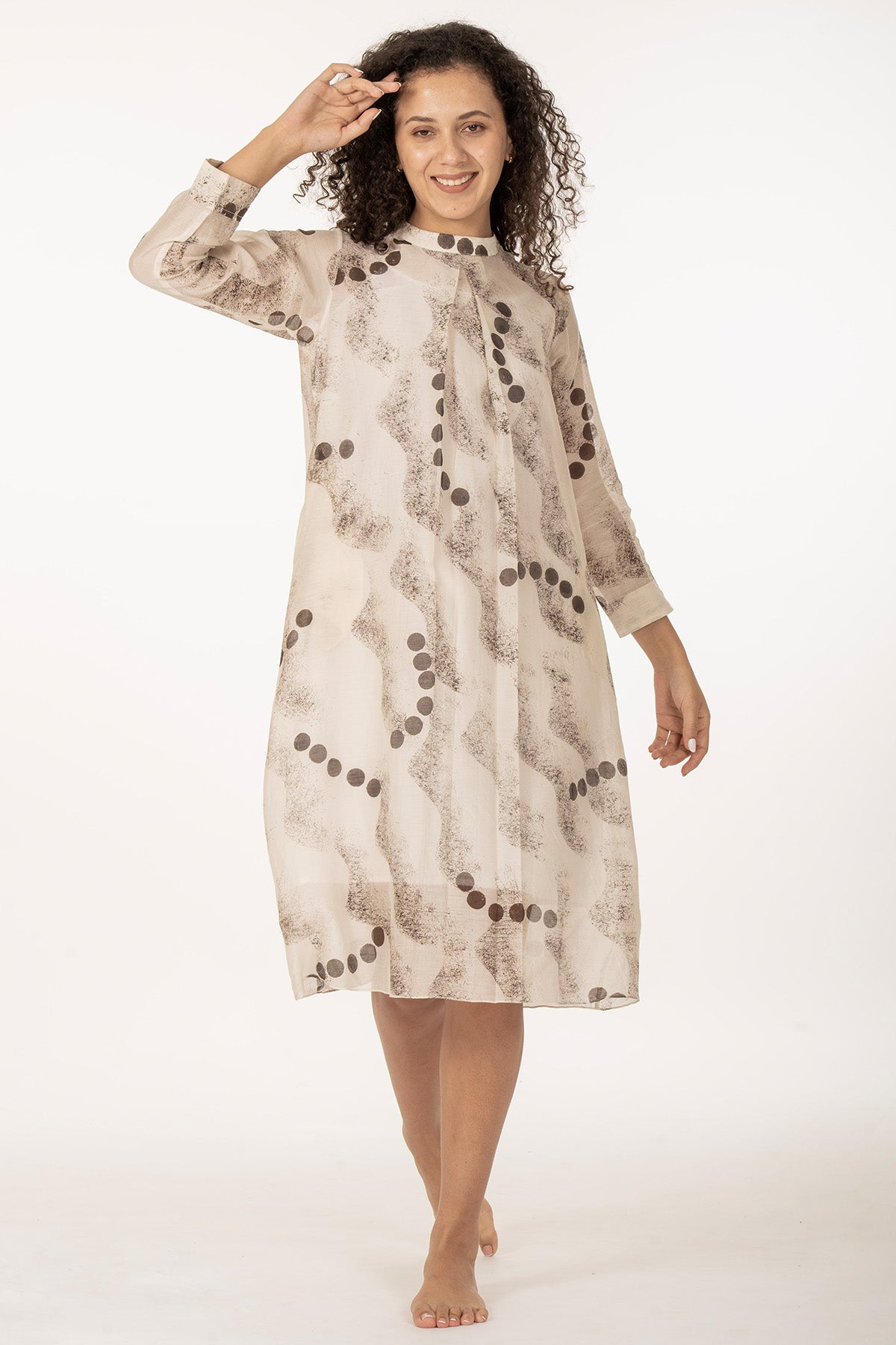 Ivory Chanderi Texture Dress
