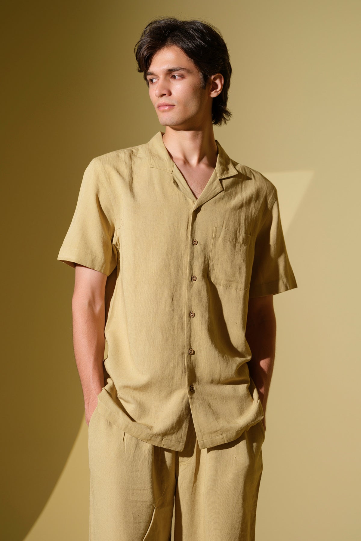 Ivory Collar Shirt & Trousers