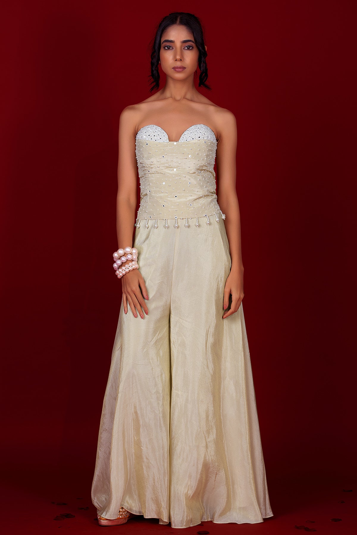 Ivory Corset Indo-Western Set