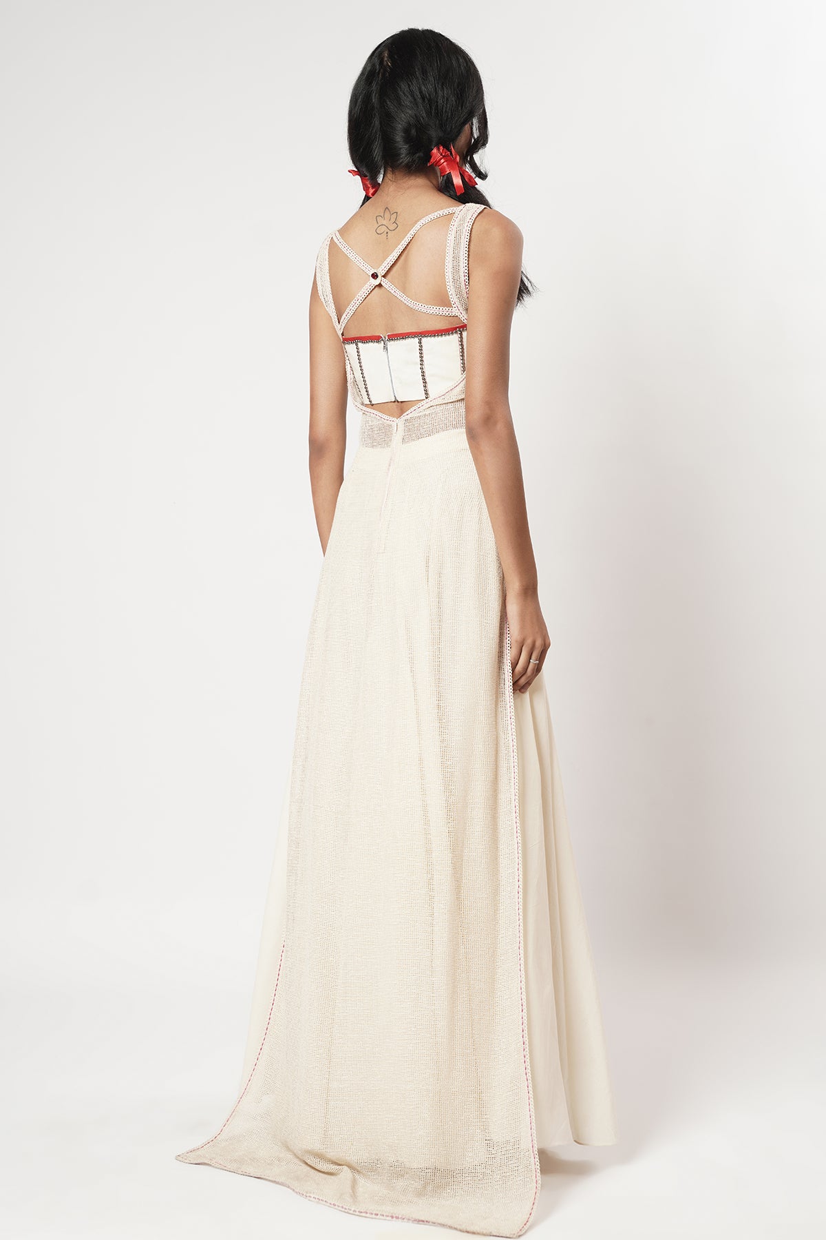 Ivory Cotton Beaded Co-ord Set