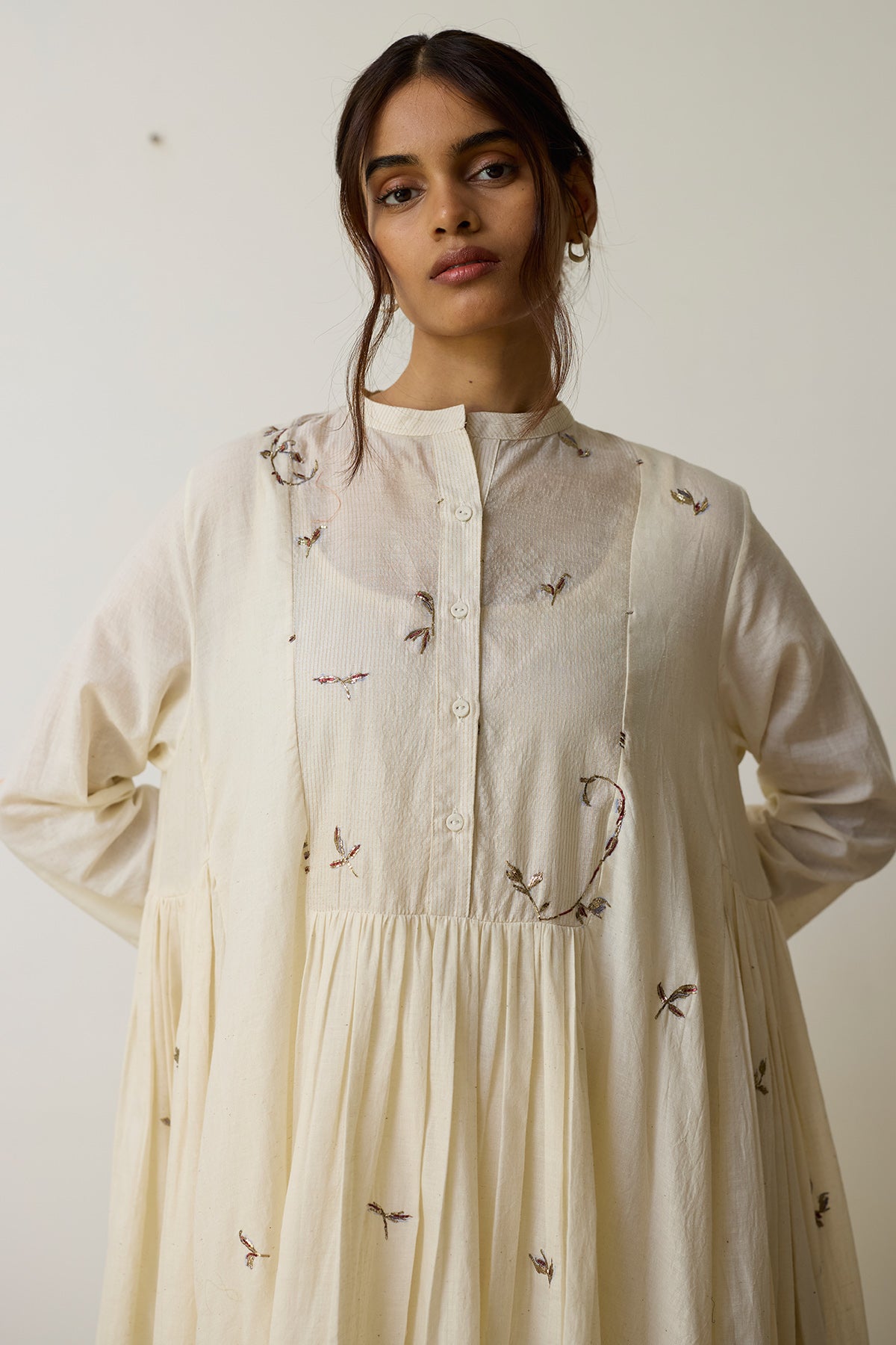 Ivory Cotton Dabka Kurta Set