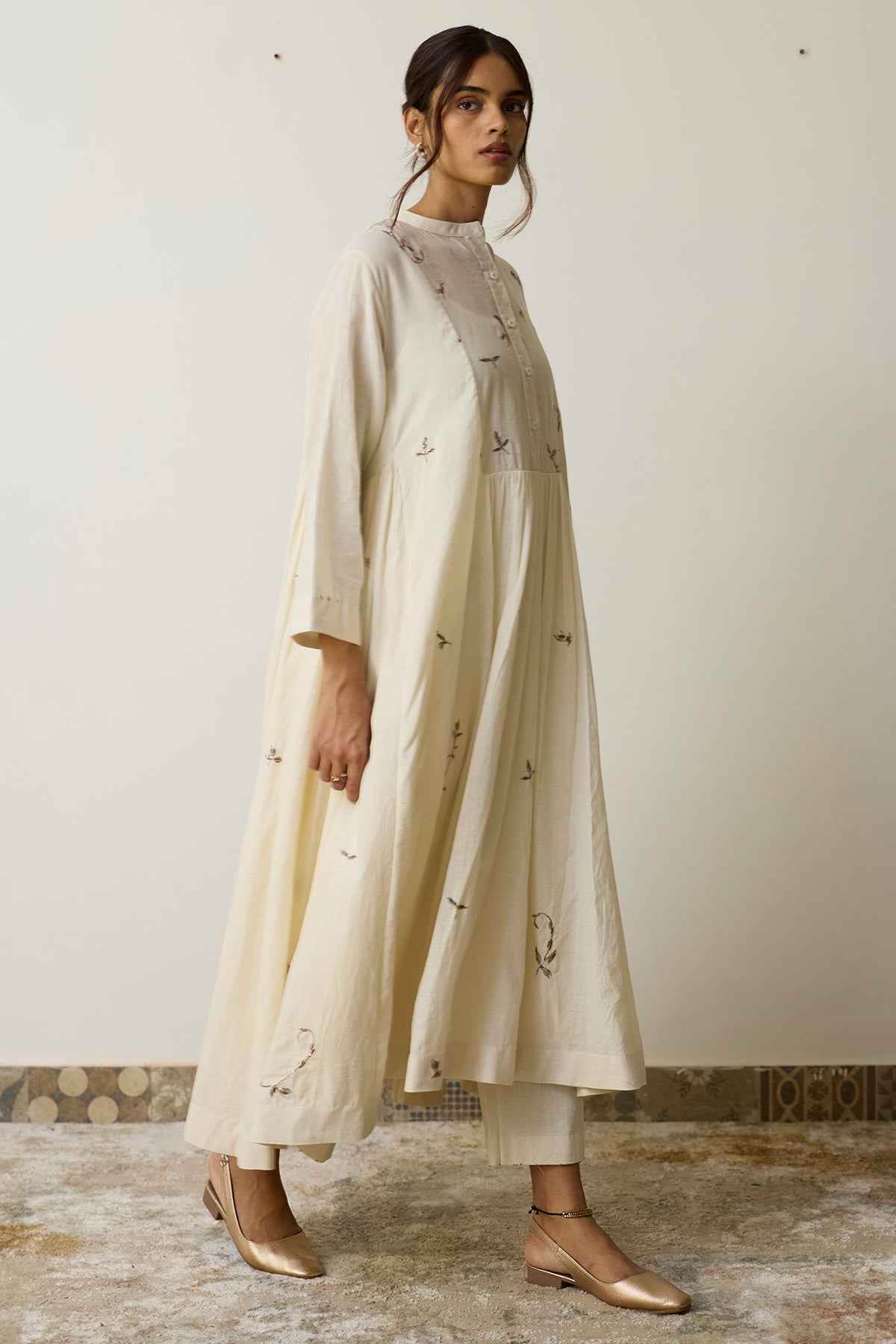 Ivory Cotton Dabka Kurta Set