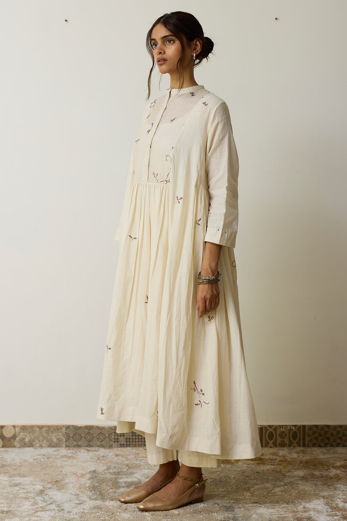 Ivory Cotton Dabka Kurta Set