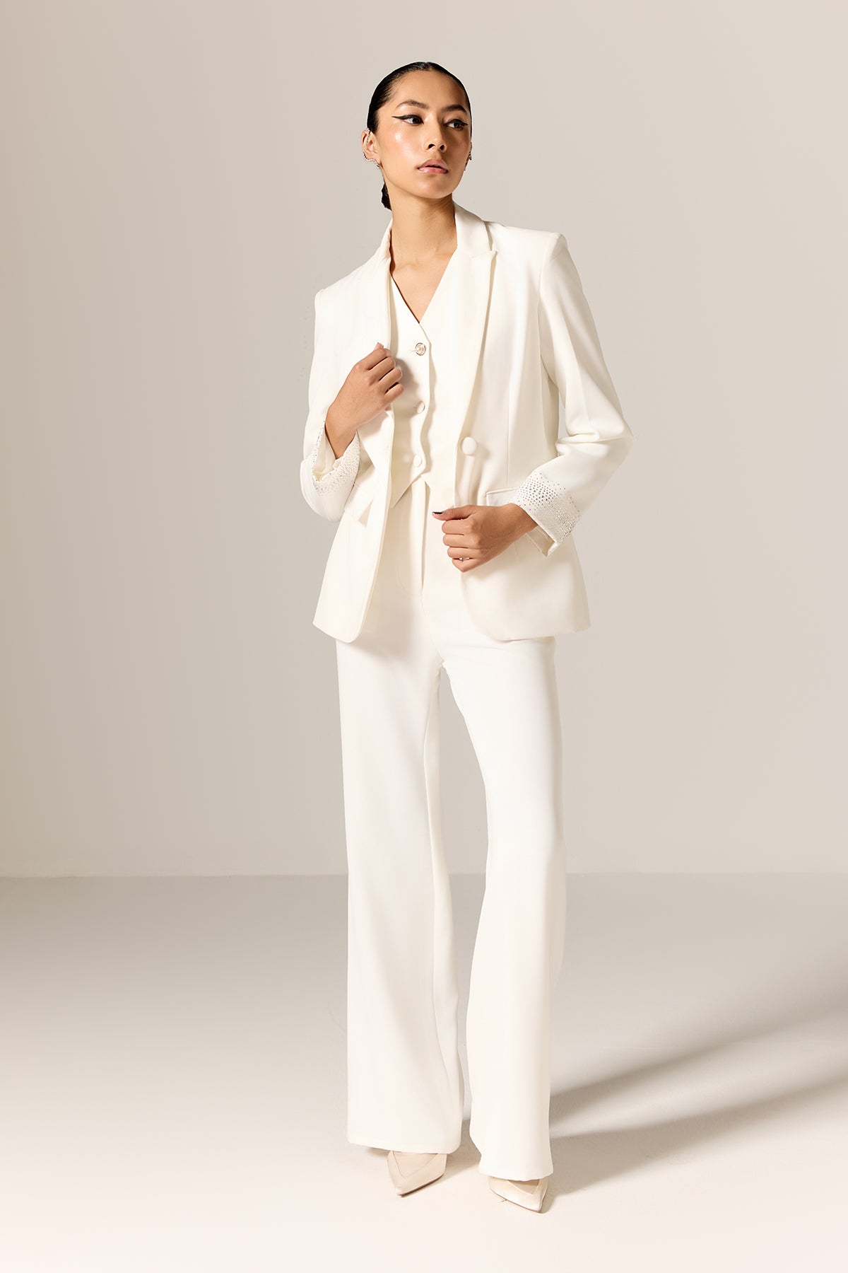 Ivory Crepe Twill Co-ord Set