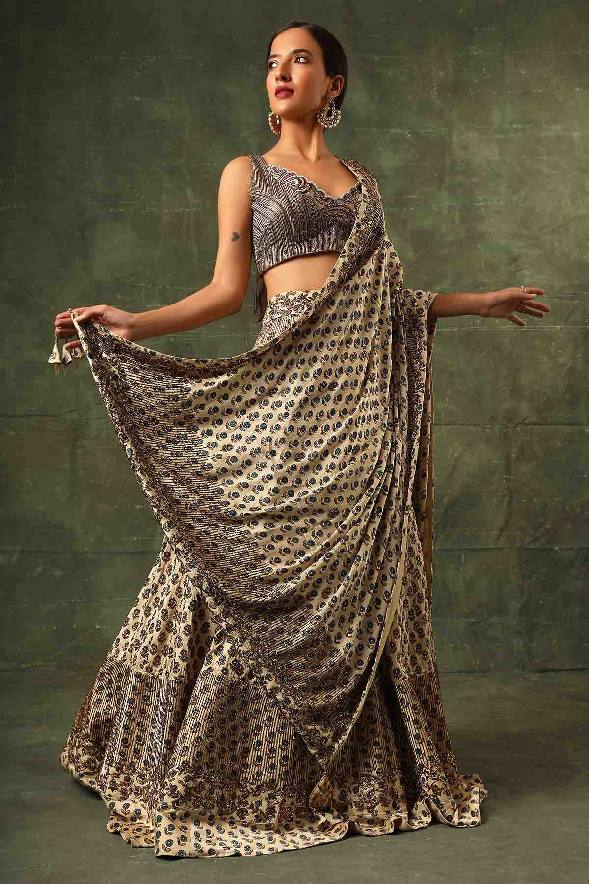 Ivory Cutdana Work Lehenga Set