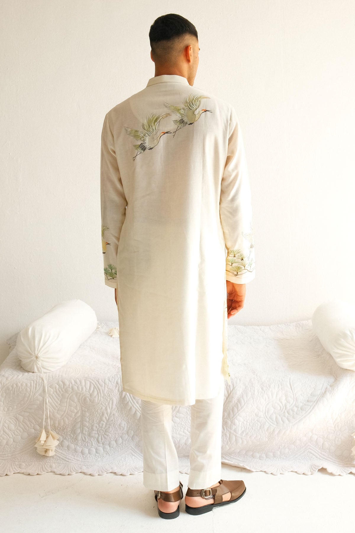 Ivory Deer Painted Kurta Set