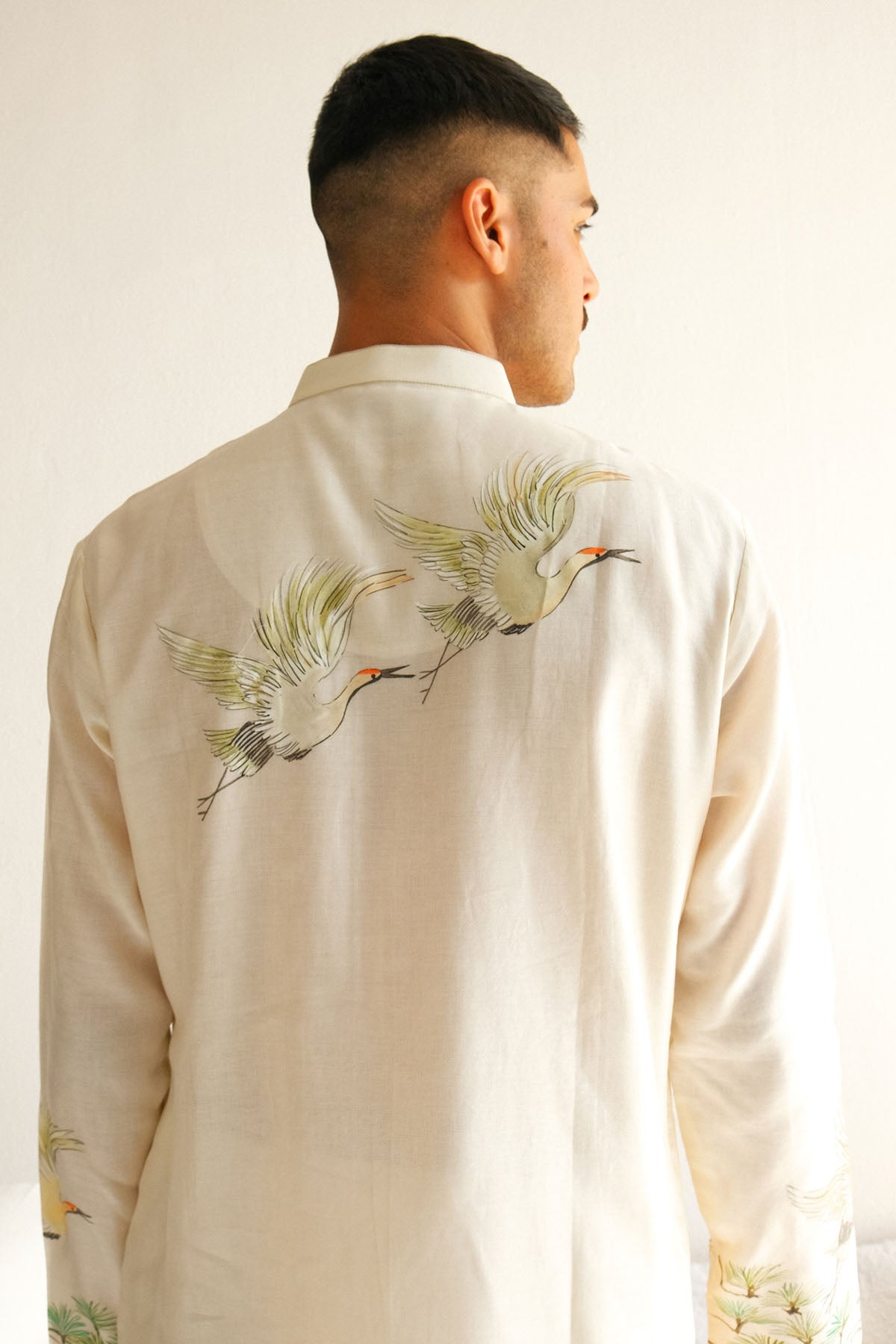 Ivory Deer Painted Kurta Set