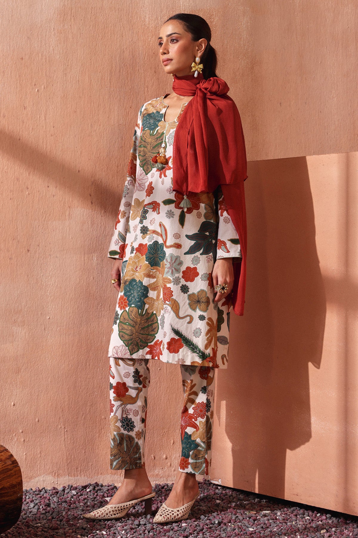 Ivory Digital Printed Kurta Set