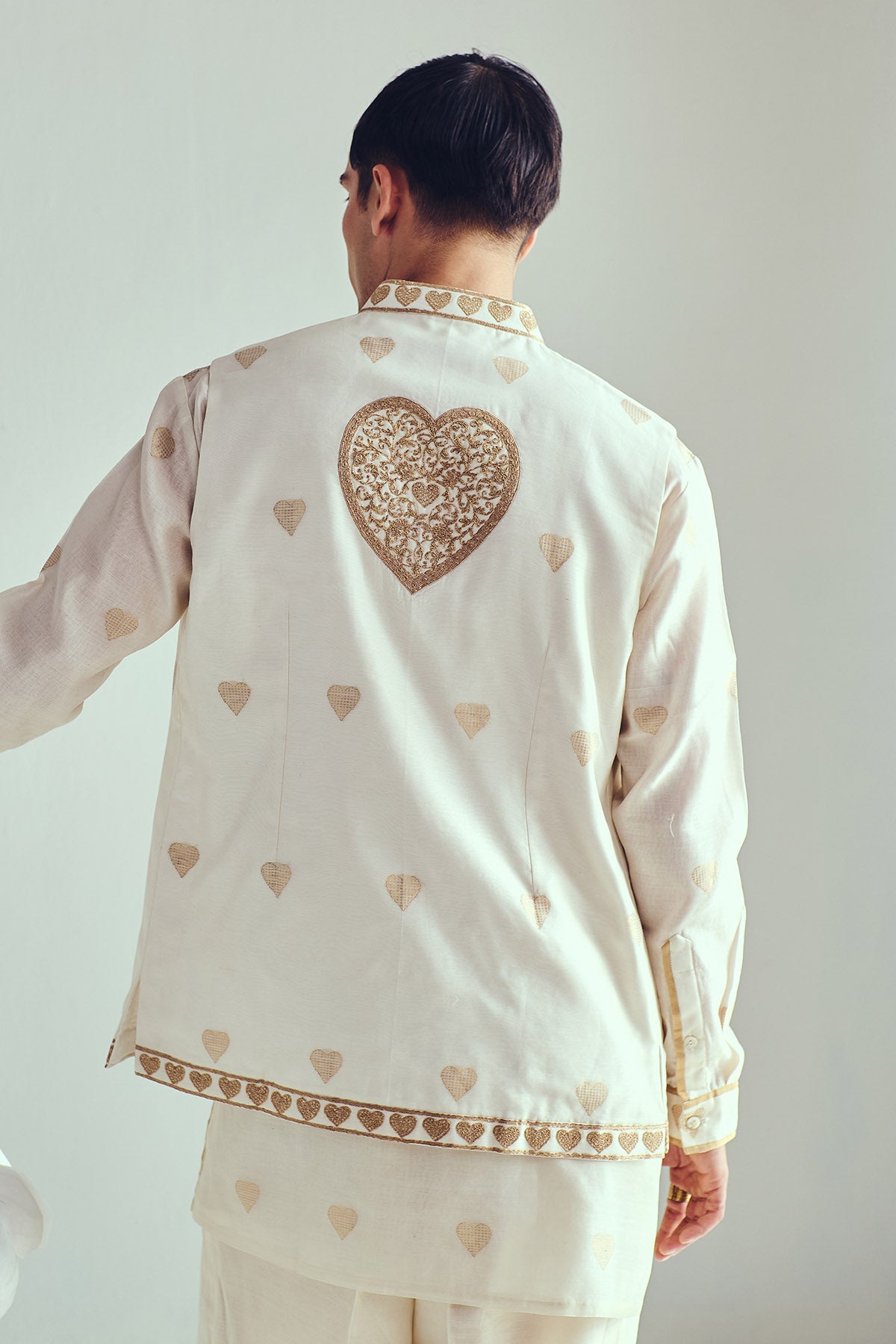 Ivory Dori Embroidered Bundi Set