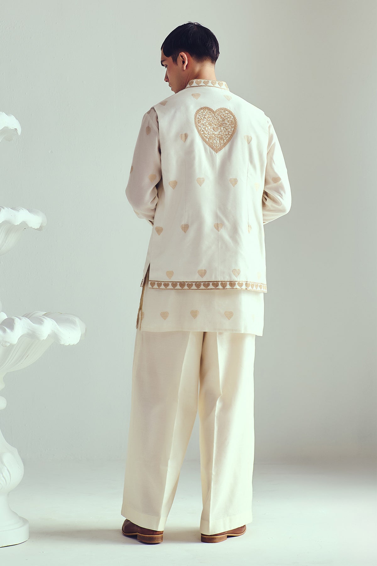 Ivory Dori Embroidered Bundi Set