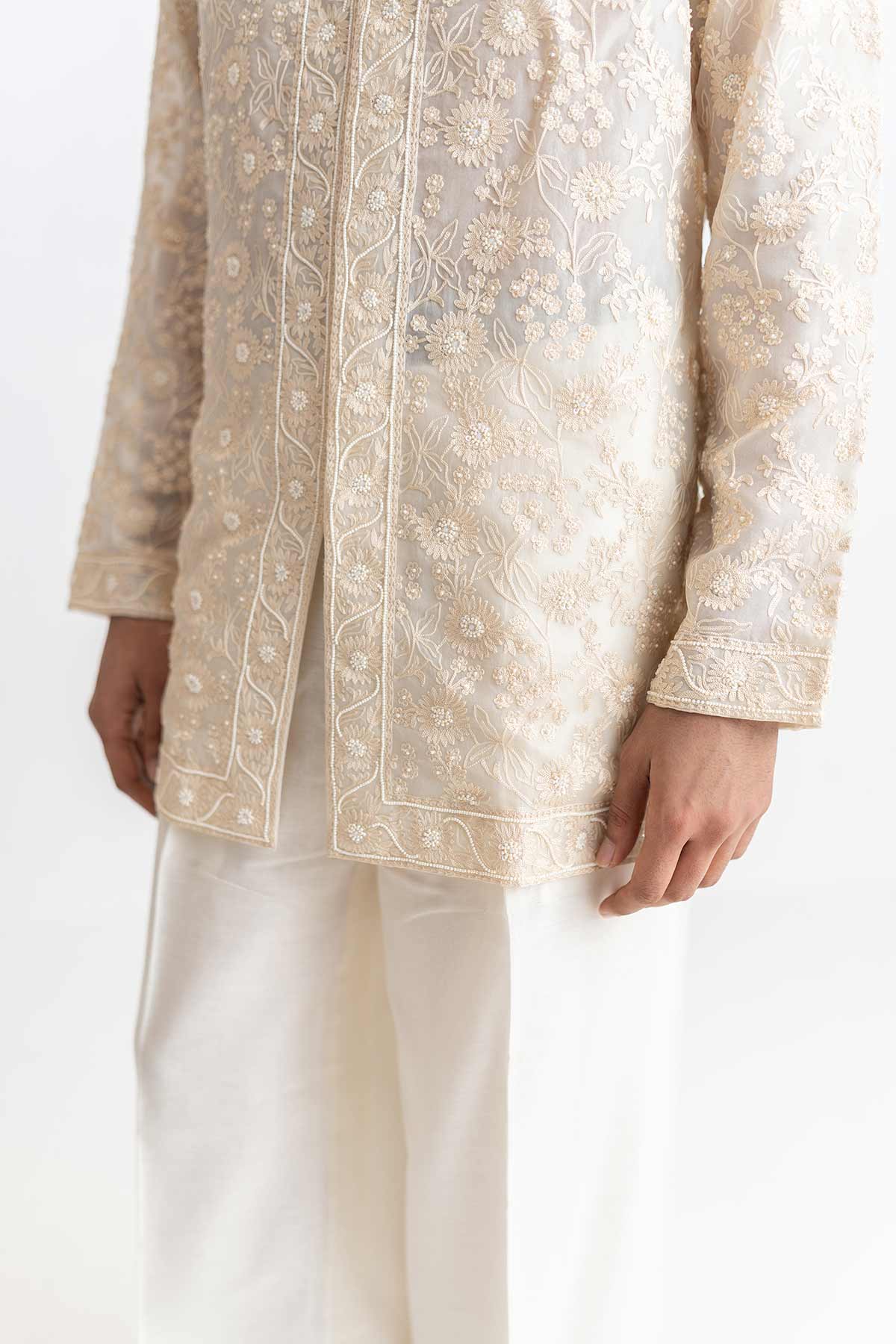 Ivory Dori Resham Kurta & Pants