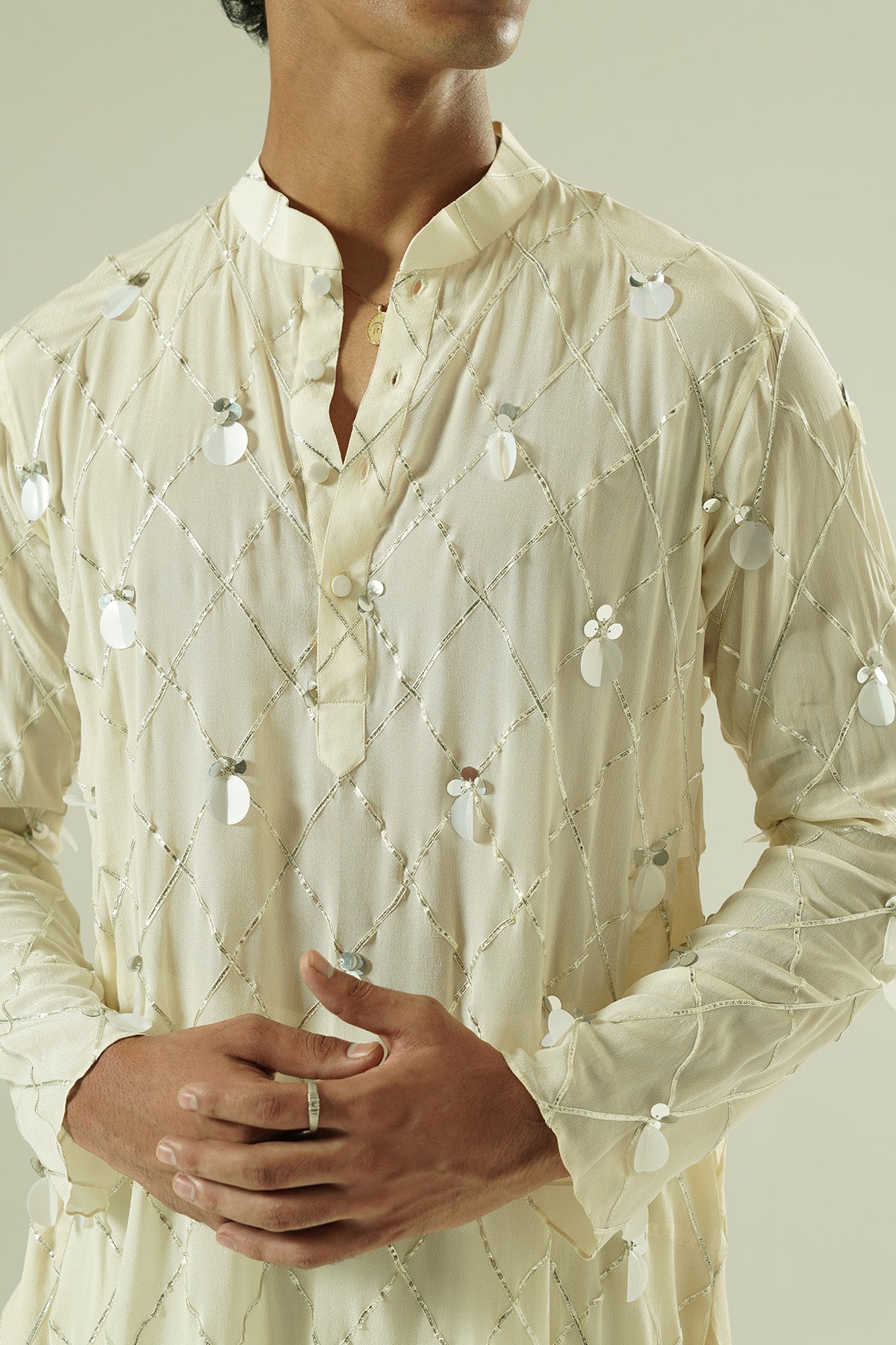 Ivory Droplets Kurta & Pants