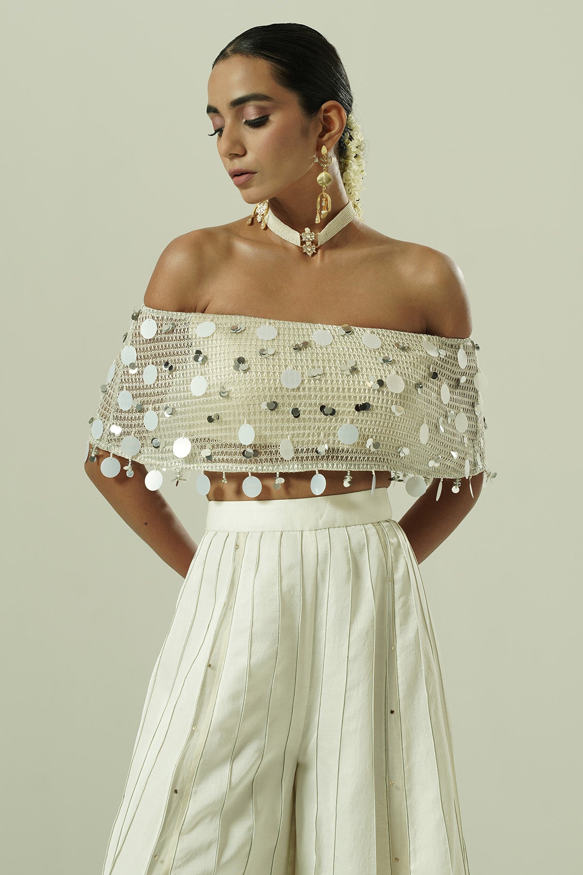 Ivory Drops Indo-Western Set