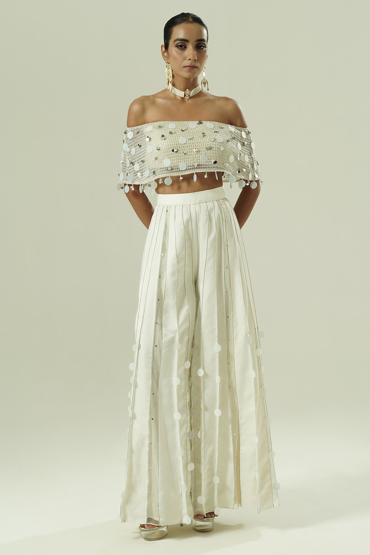 Ivory Drops Indo-Western Set