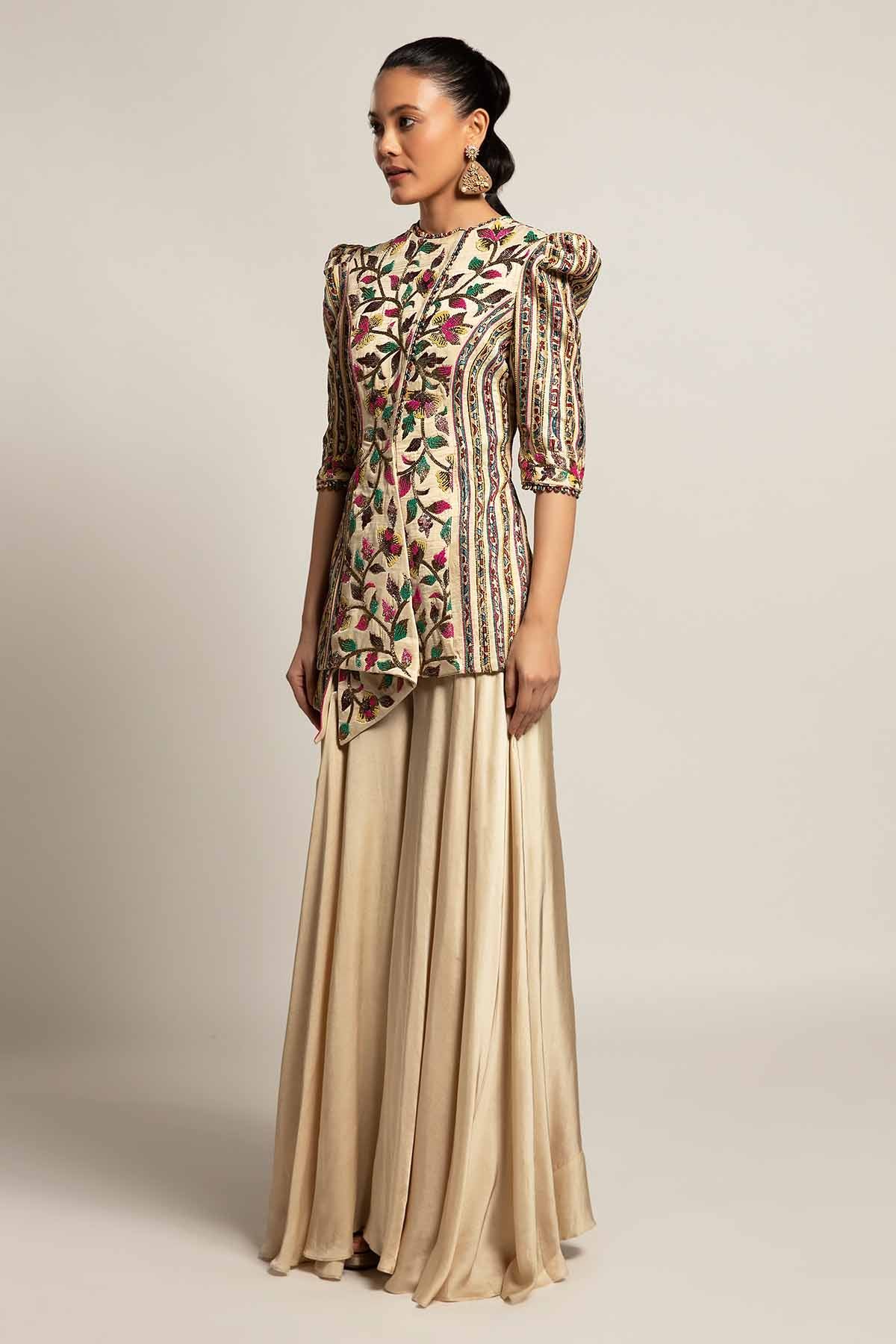 Ivory Embellished Jacket & Pants