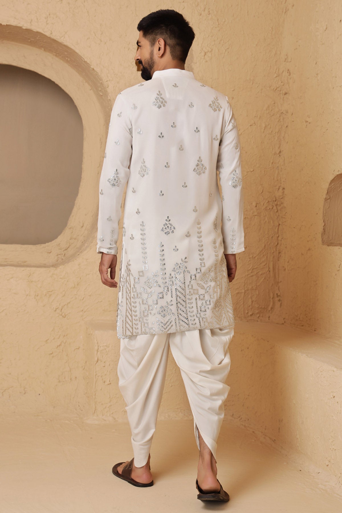 Ivory Embroidered Kurta & Pants
