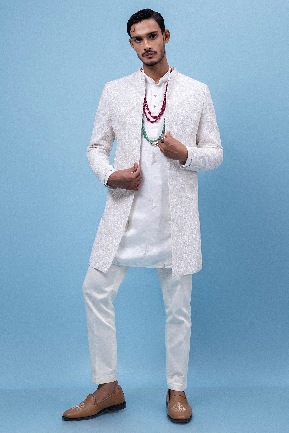 Buy Ivory Embroidered Dori Jacket for men by Paarsh Atelier online available at scrollnshops
