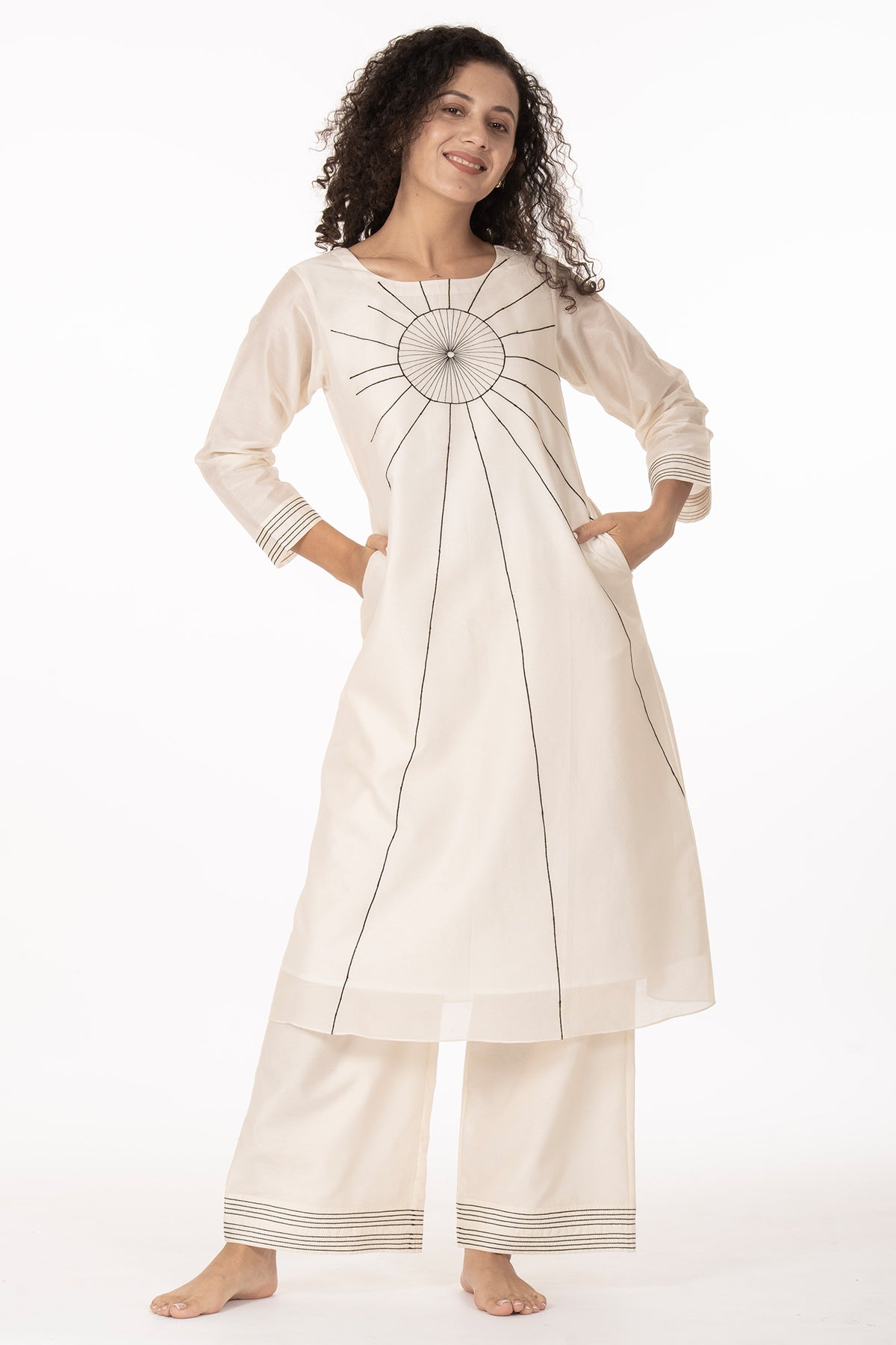 Hand Work Ivory Kurta & Pants