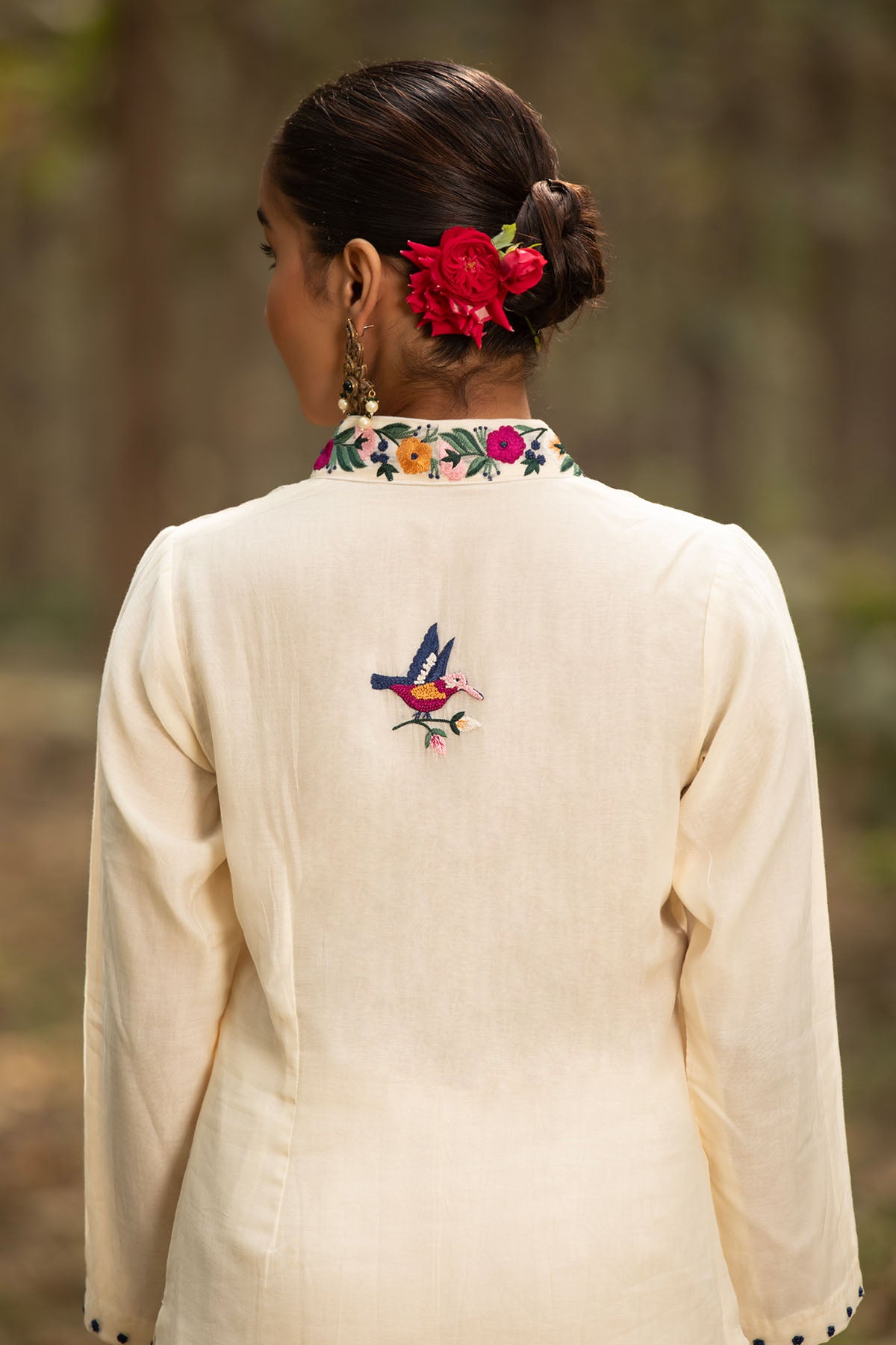 Ivory Embroidered Tunic Set