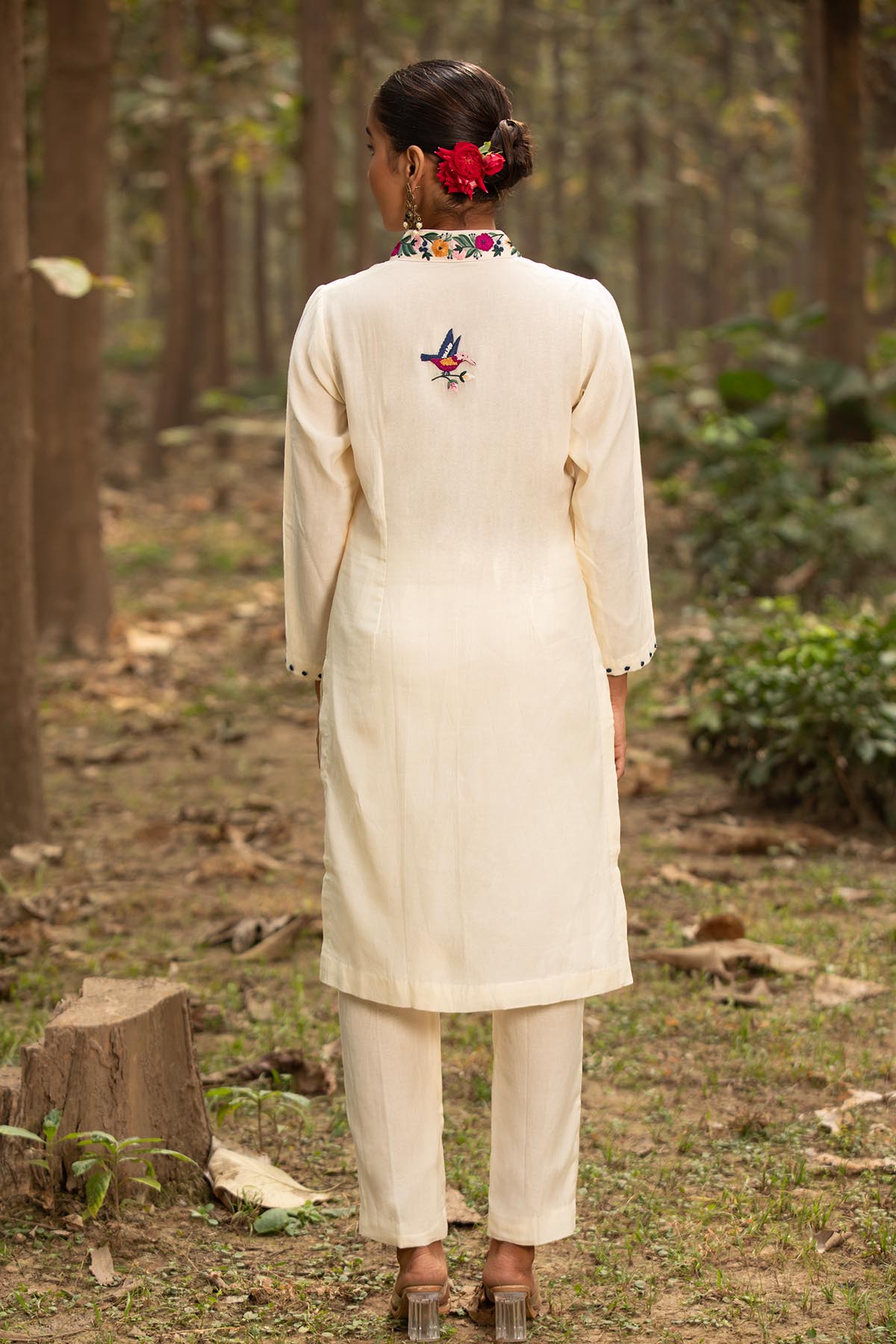 Ivory Embroidered Tunic Set